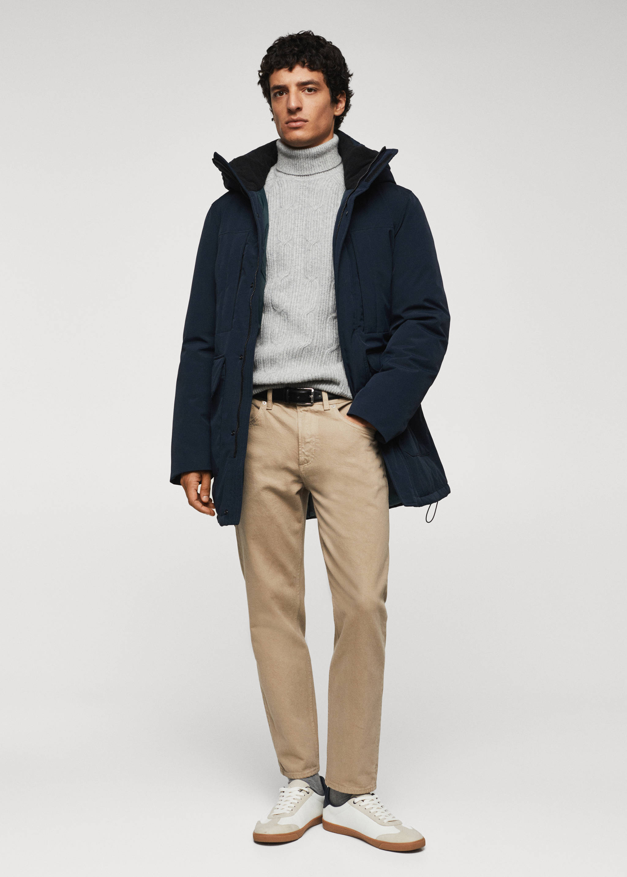 Quilted hooded parka - General plane