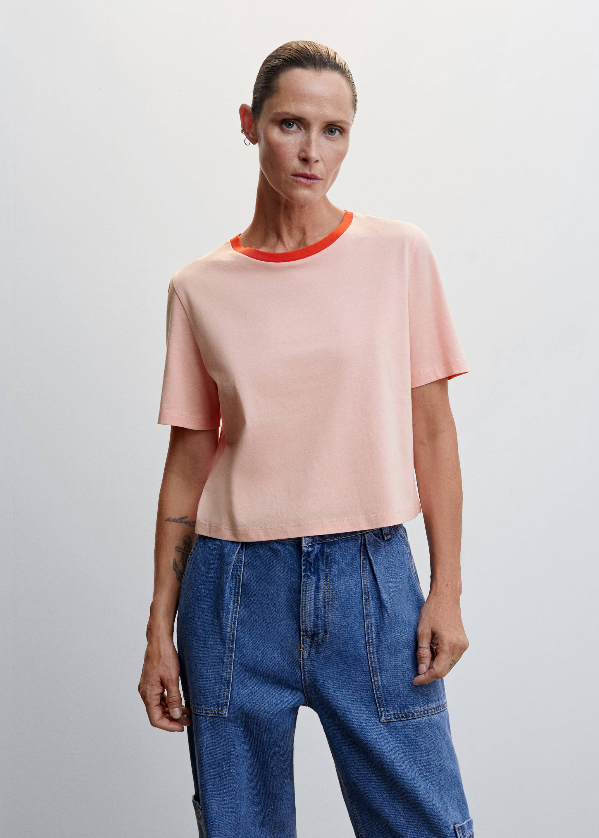 Short-sleeved cotton t-shirt - Medium plane