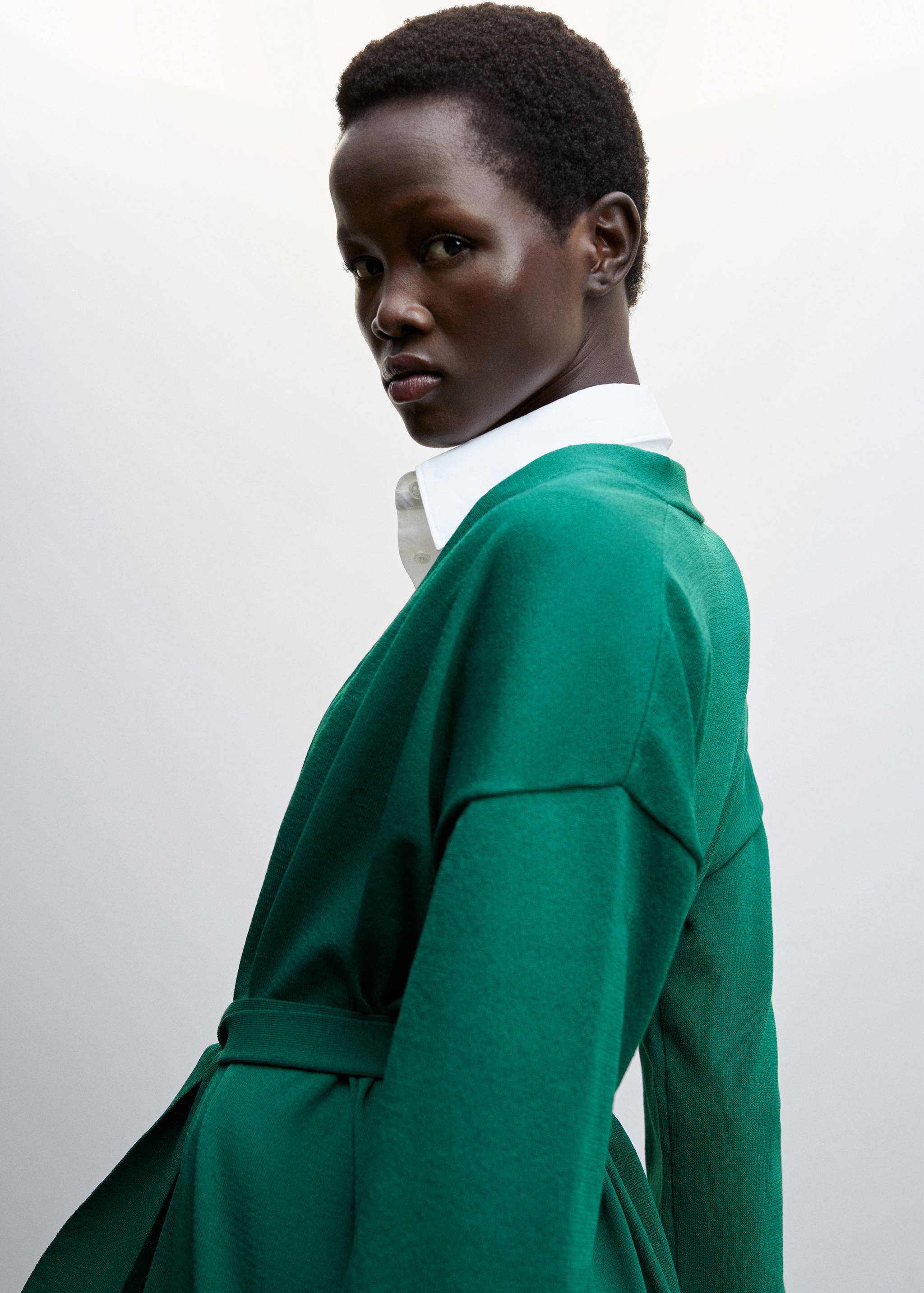 蝴蝶结长款开衫 - null