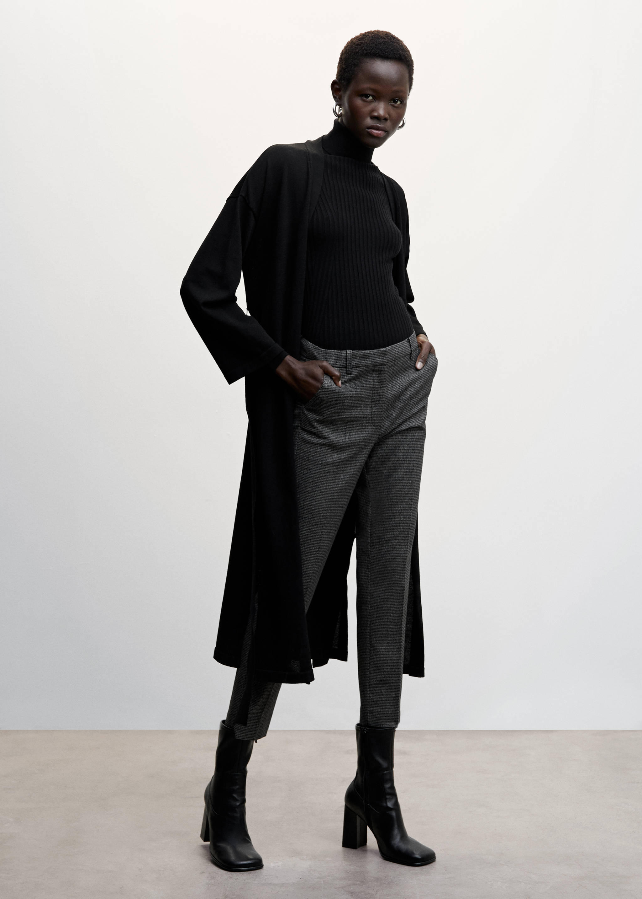 蝴蝶结长款开衫 - null