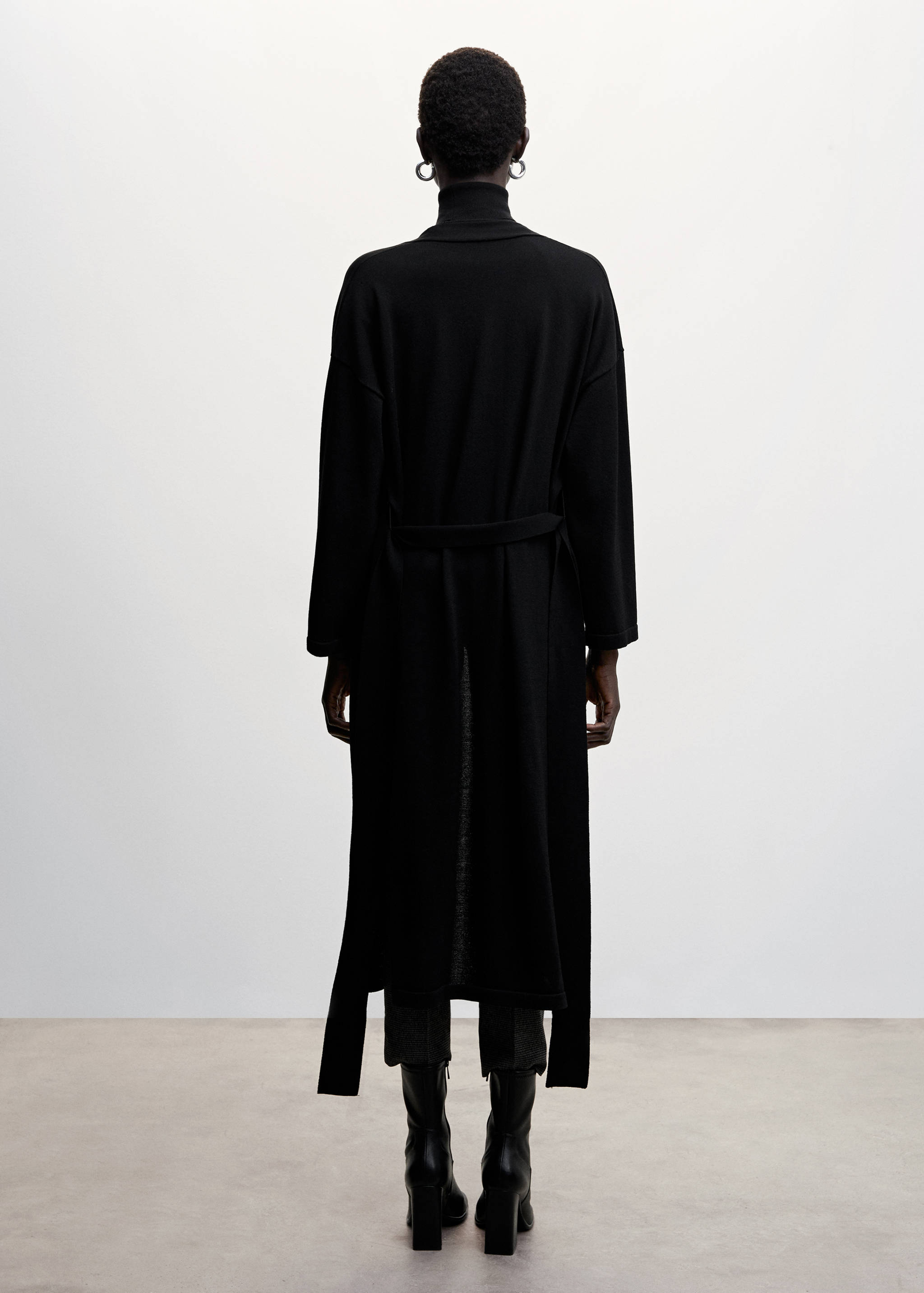 蝴蝶结长款开衫 - null