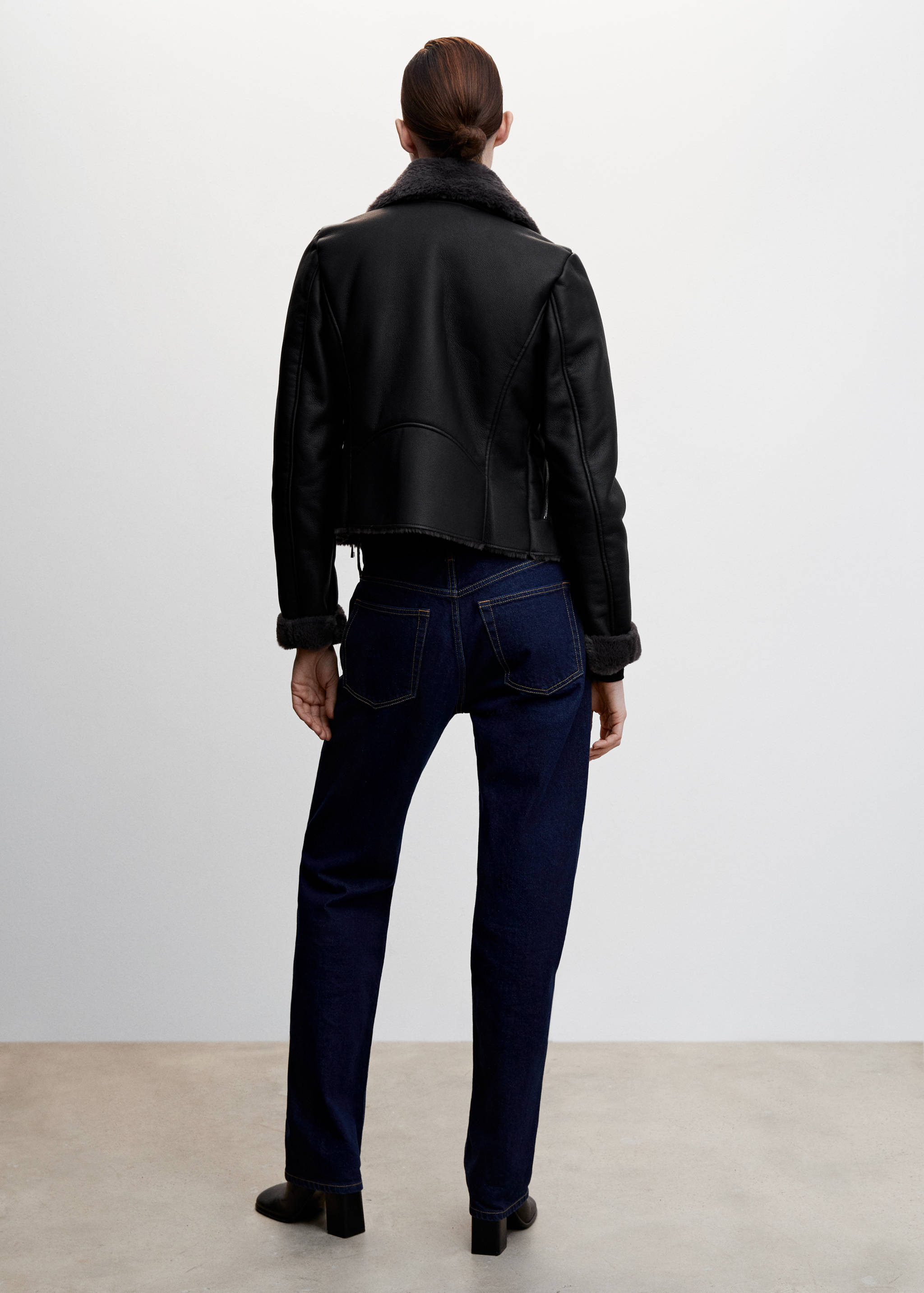 Chaqueta doble faz efecto piel - Reverso del artículo