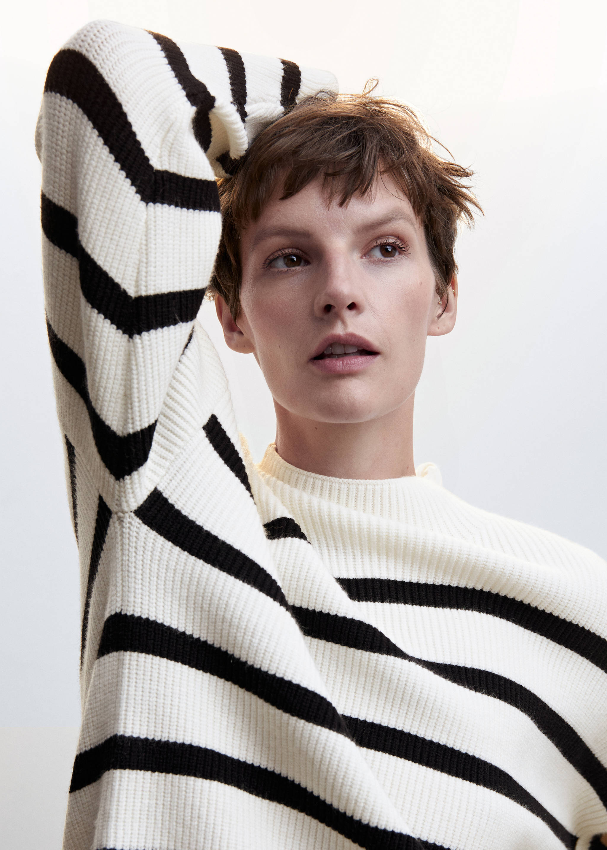 Perkins-neck rib-knit  sweater - Details of the article 1