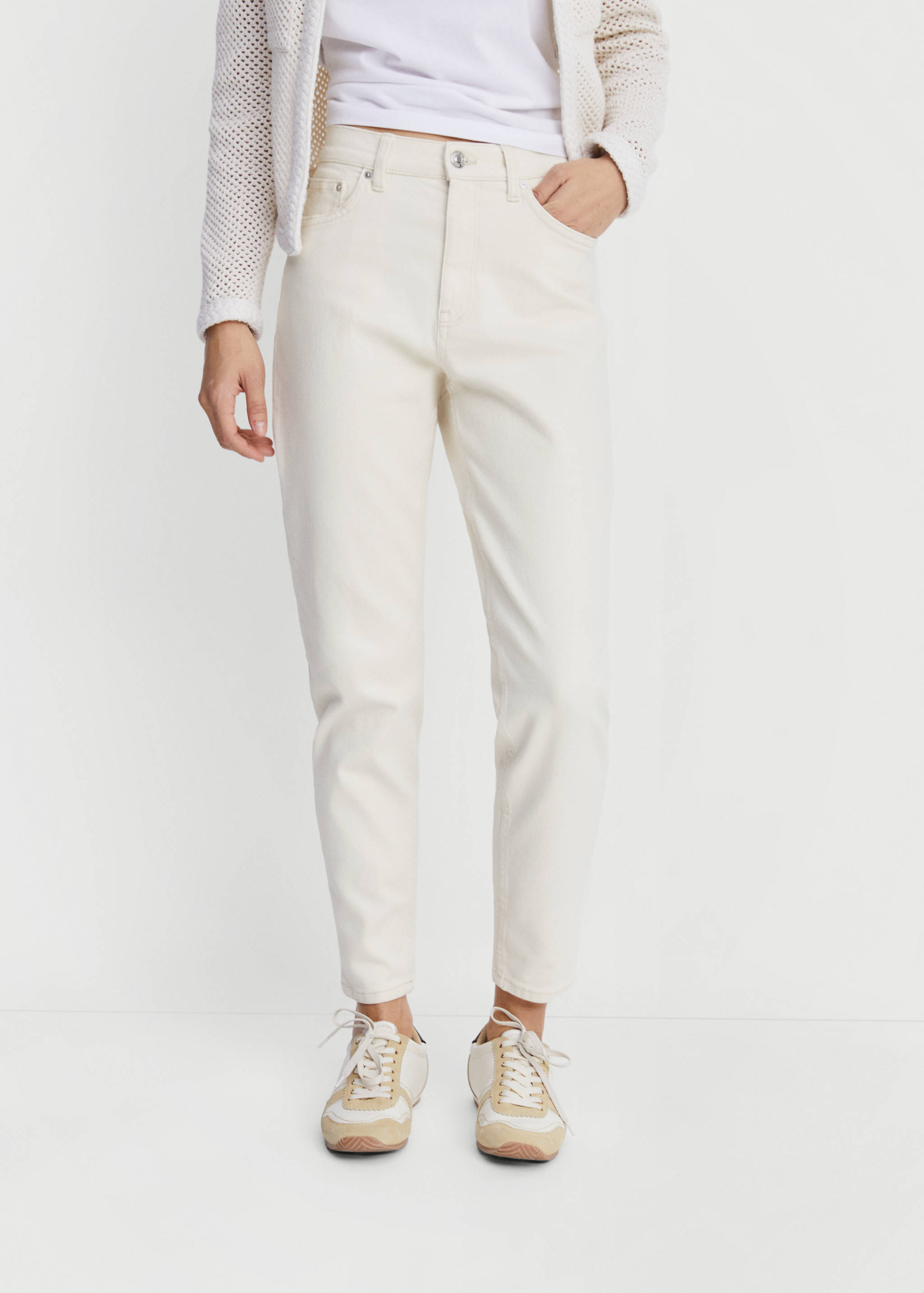 Jean mom confort taille haute - Plan moyen