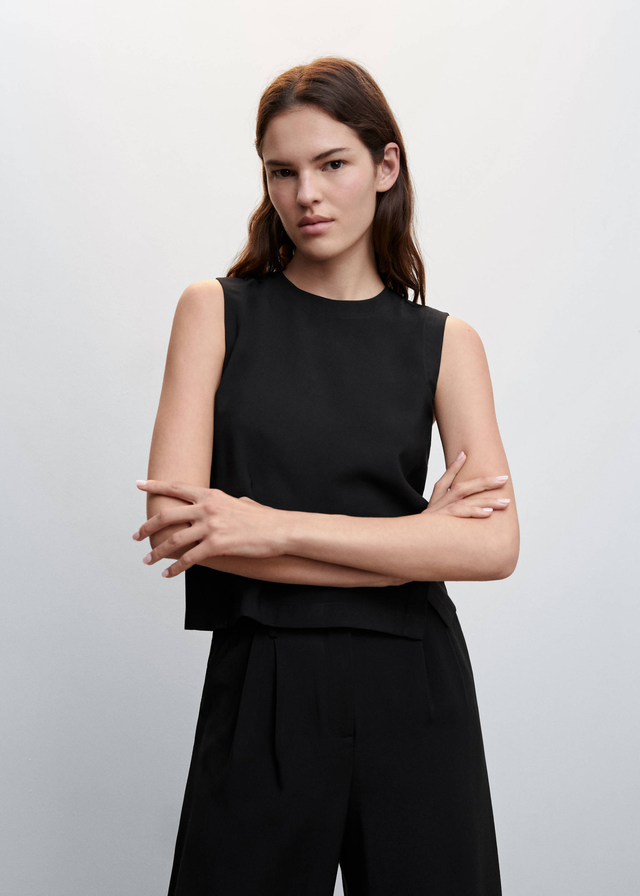 Pleated culottes trousers - Details of the article 1