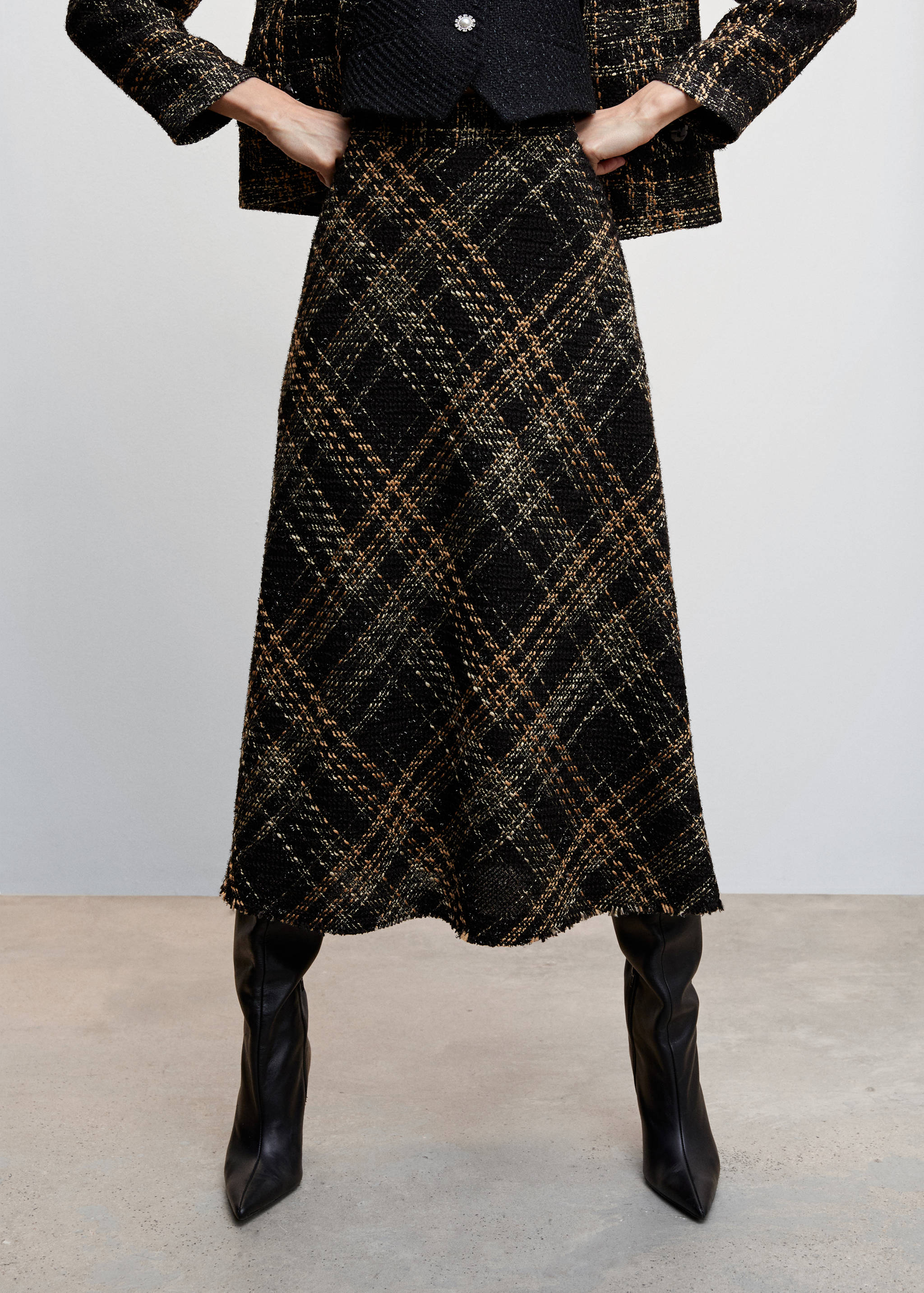 Jupe midi tweed - Plan moyen