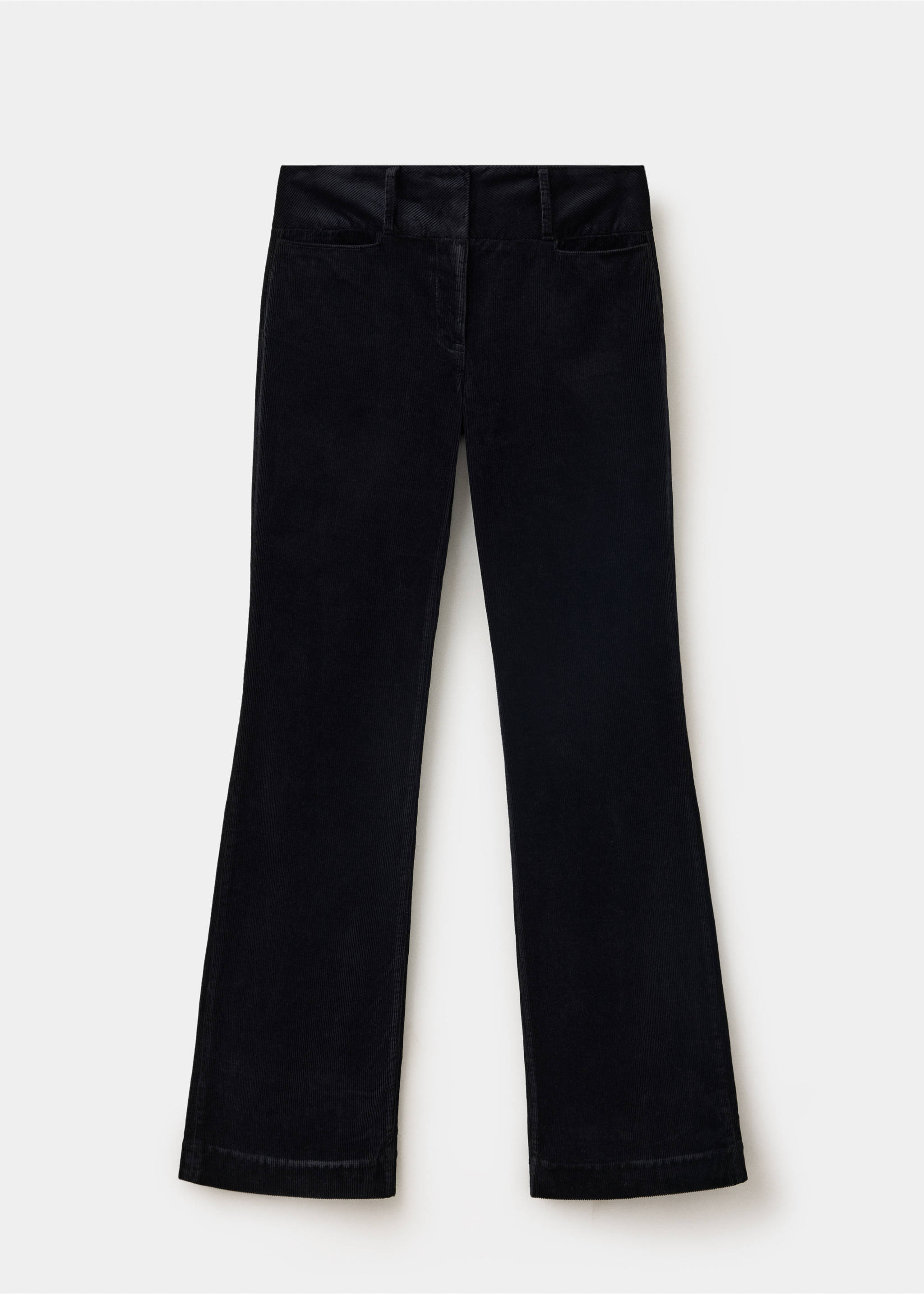Dark blue straight-leg trousers with a structured waistband and front pockets., Night Blue. Ref: 47051427-00.