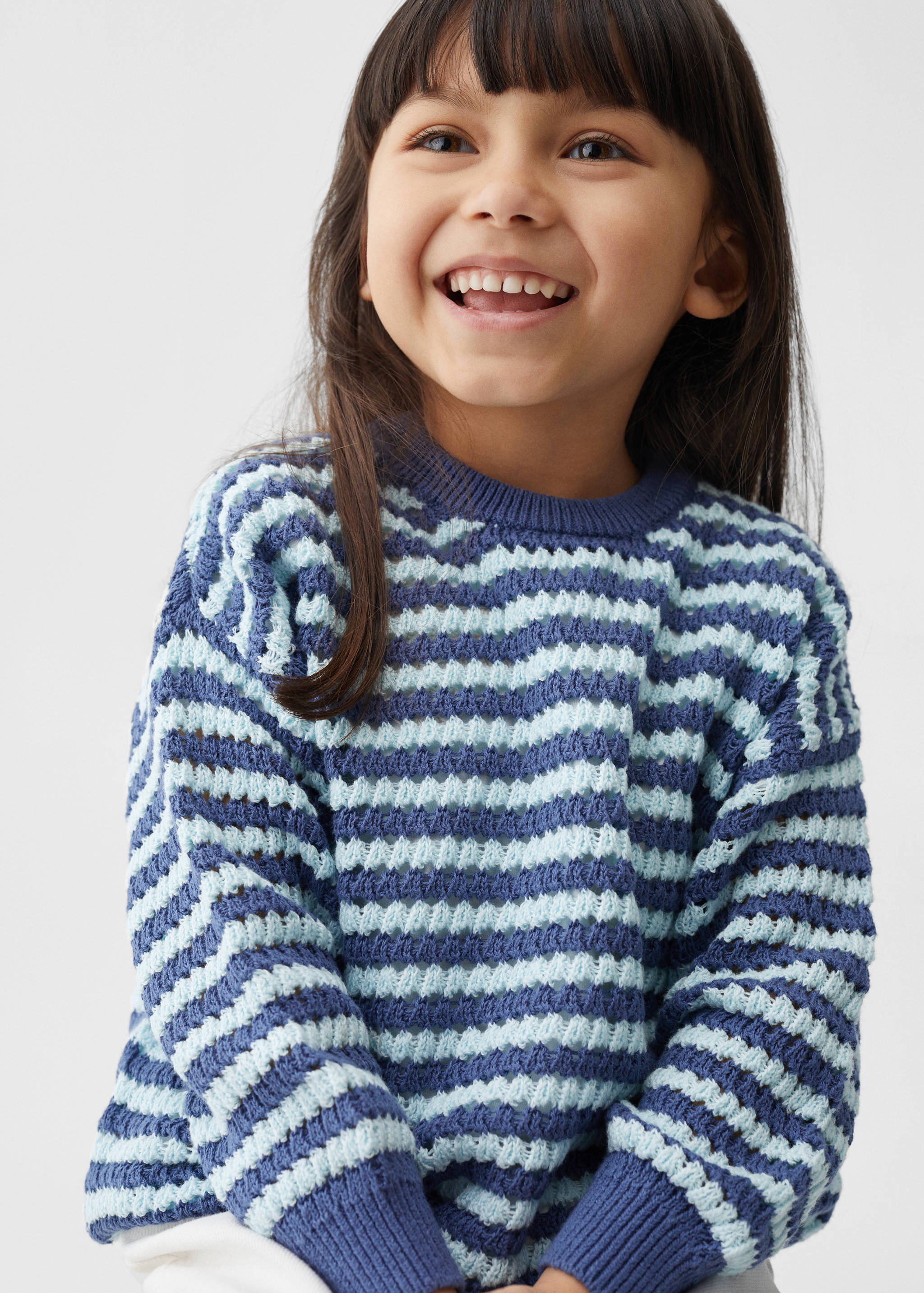 Pull-over maille ajourée rayures - Détail de l'article 1