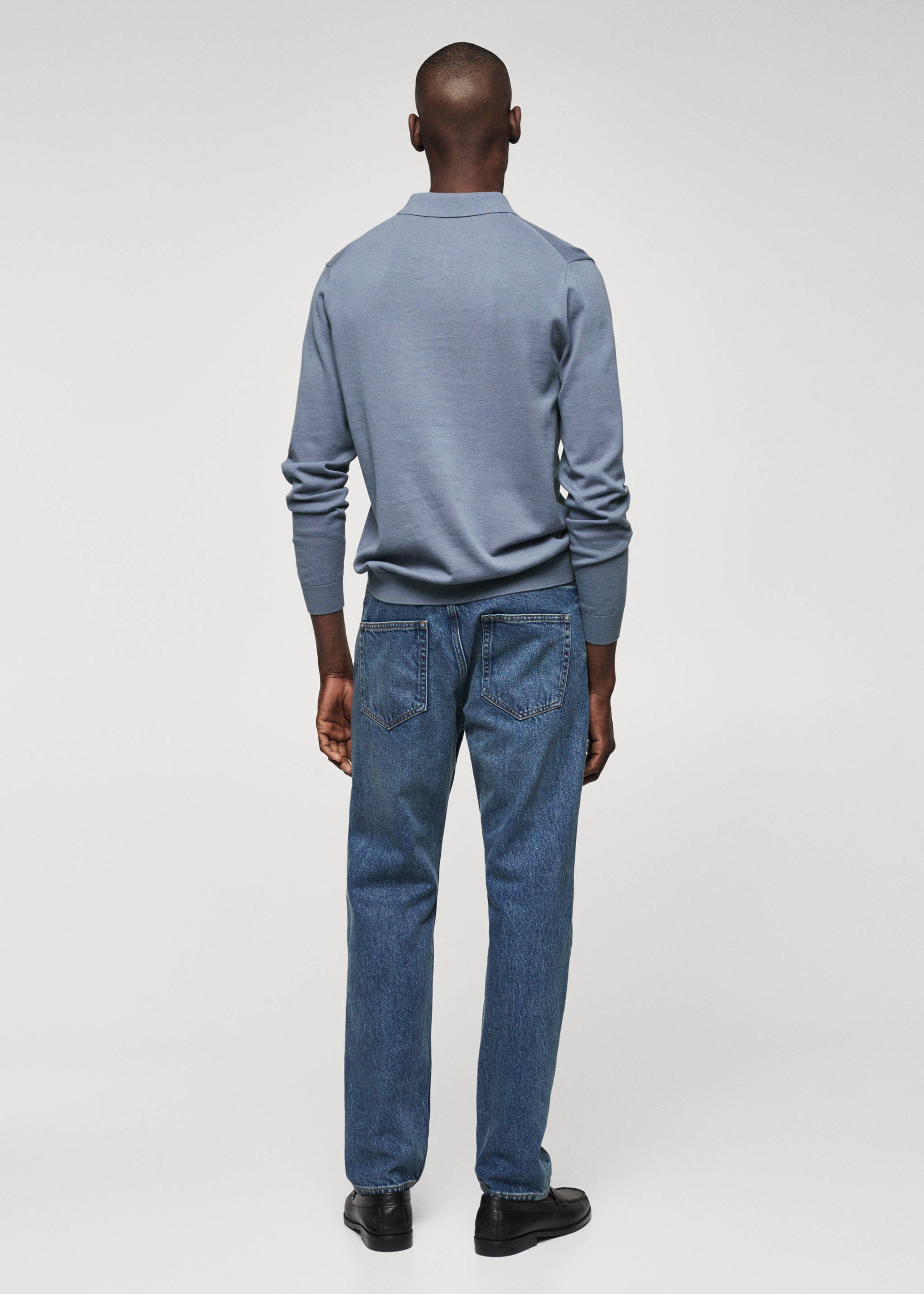 Polo maille coton manches longues - Verso de l’article