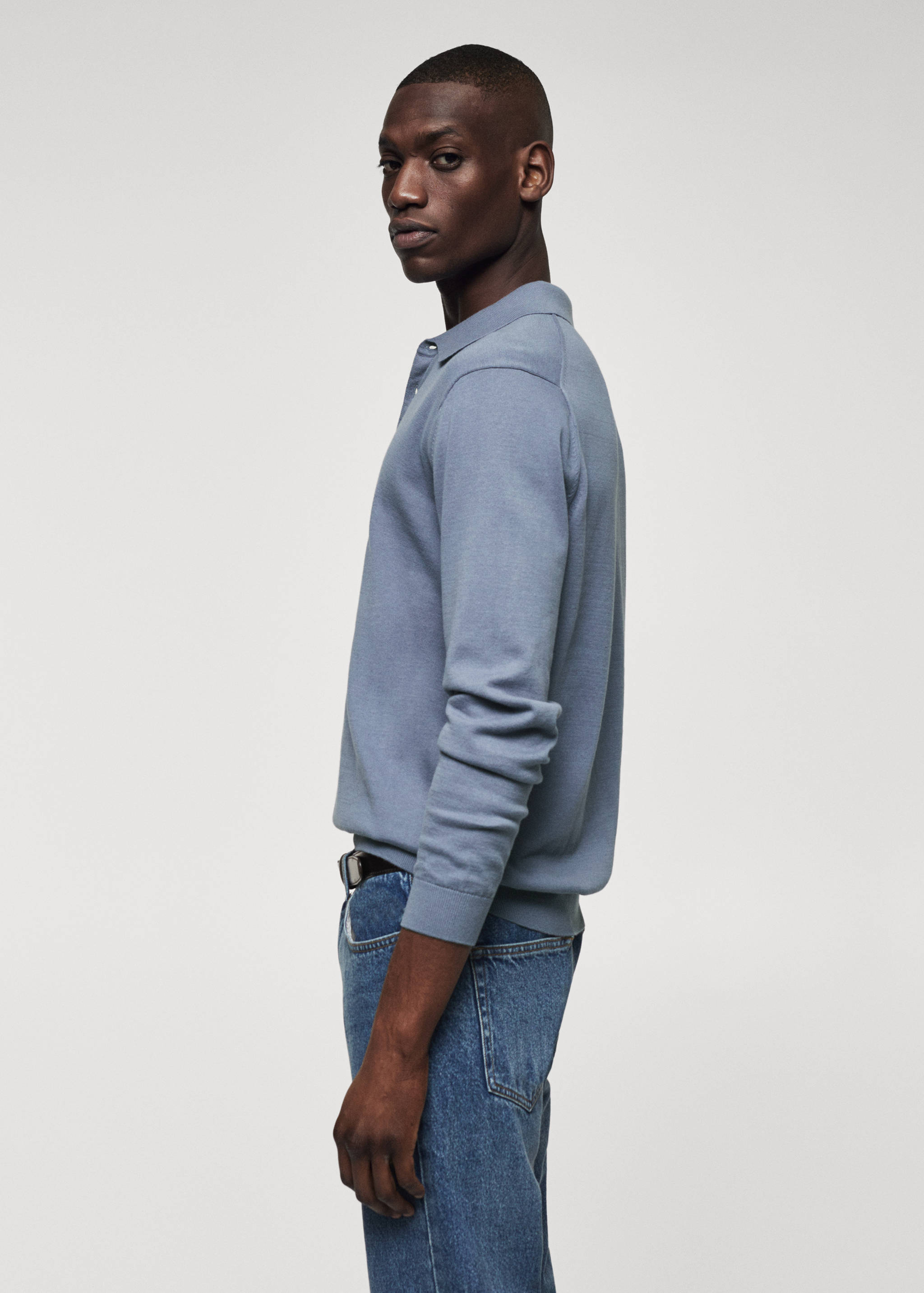 Polo maille coton manches longues - Détail de l'article 6