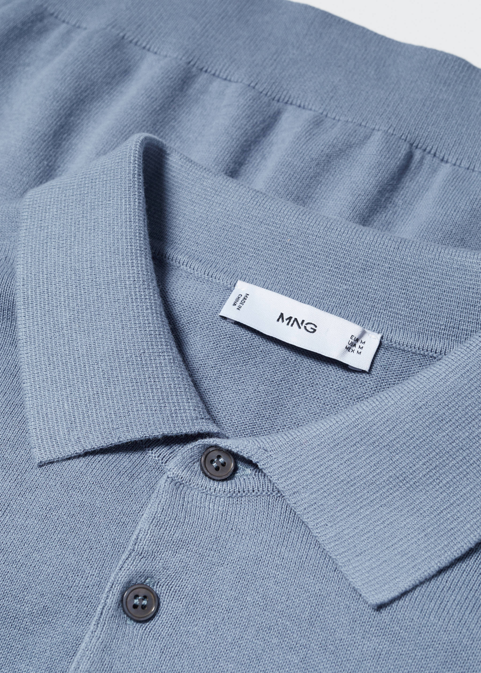 Polo maille coton manches longues - Détail de l'article 8