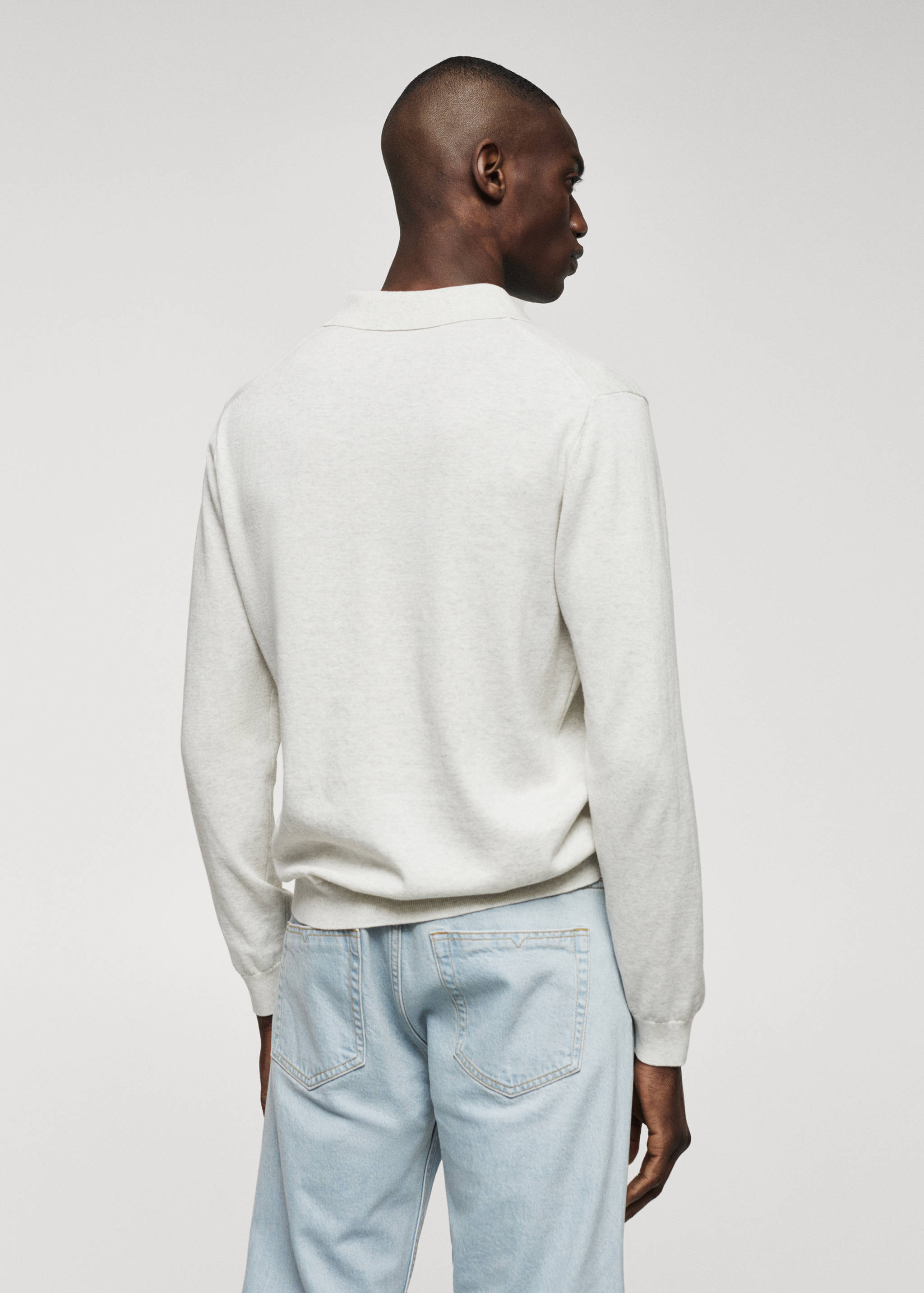 Polo maille coton manches longues - Verso de l’article