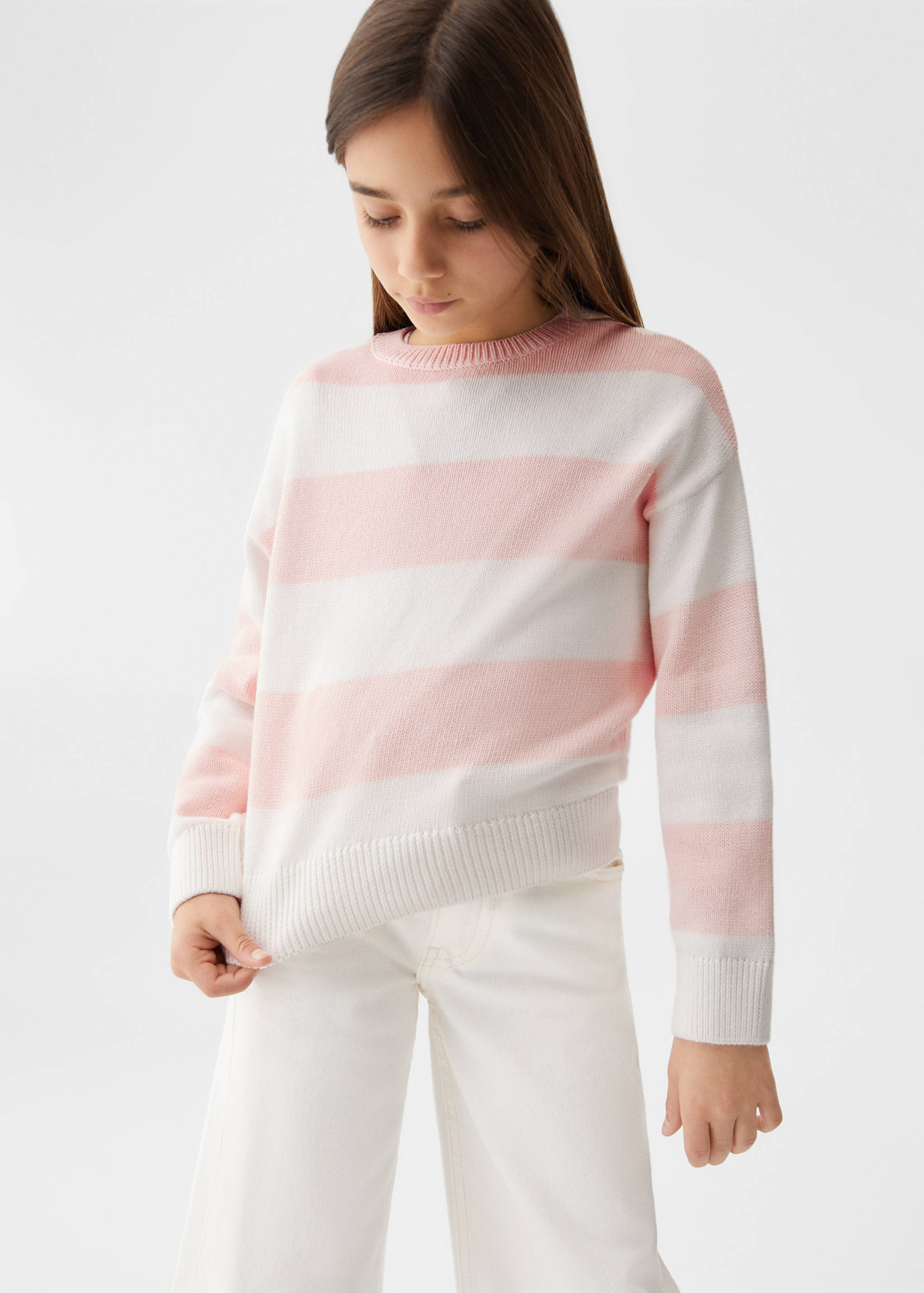 Fine-knit striped sweater - Medium plane