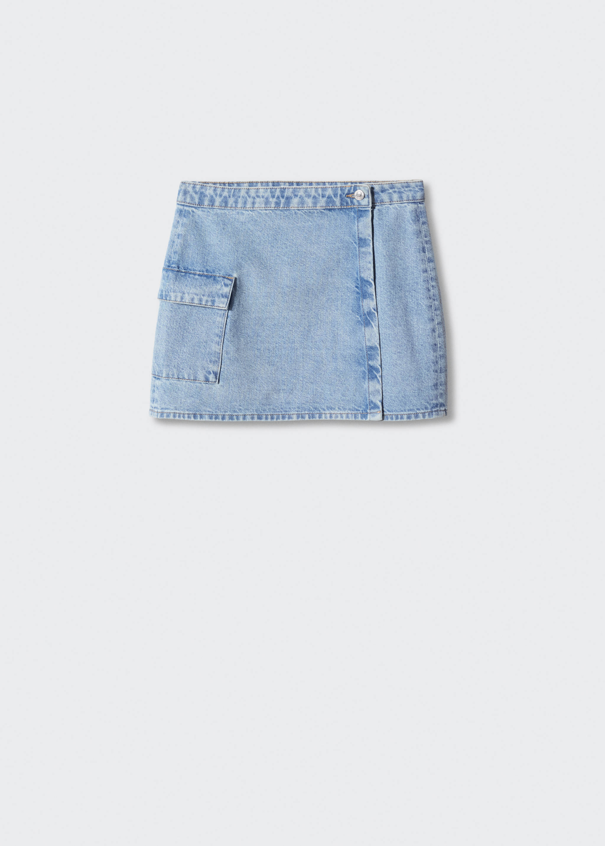 Crossed denim mini-skirt - Article without model