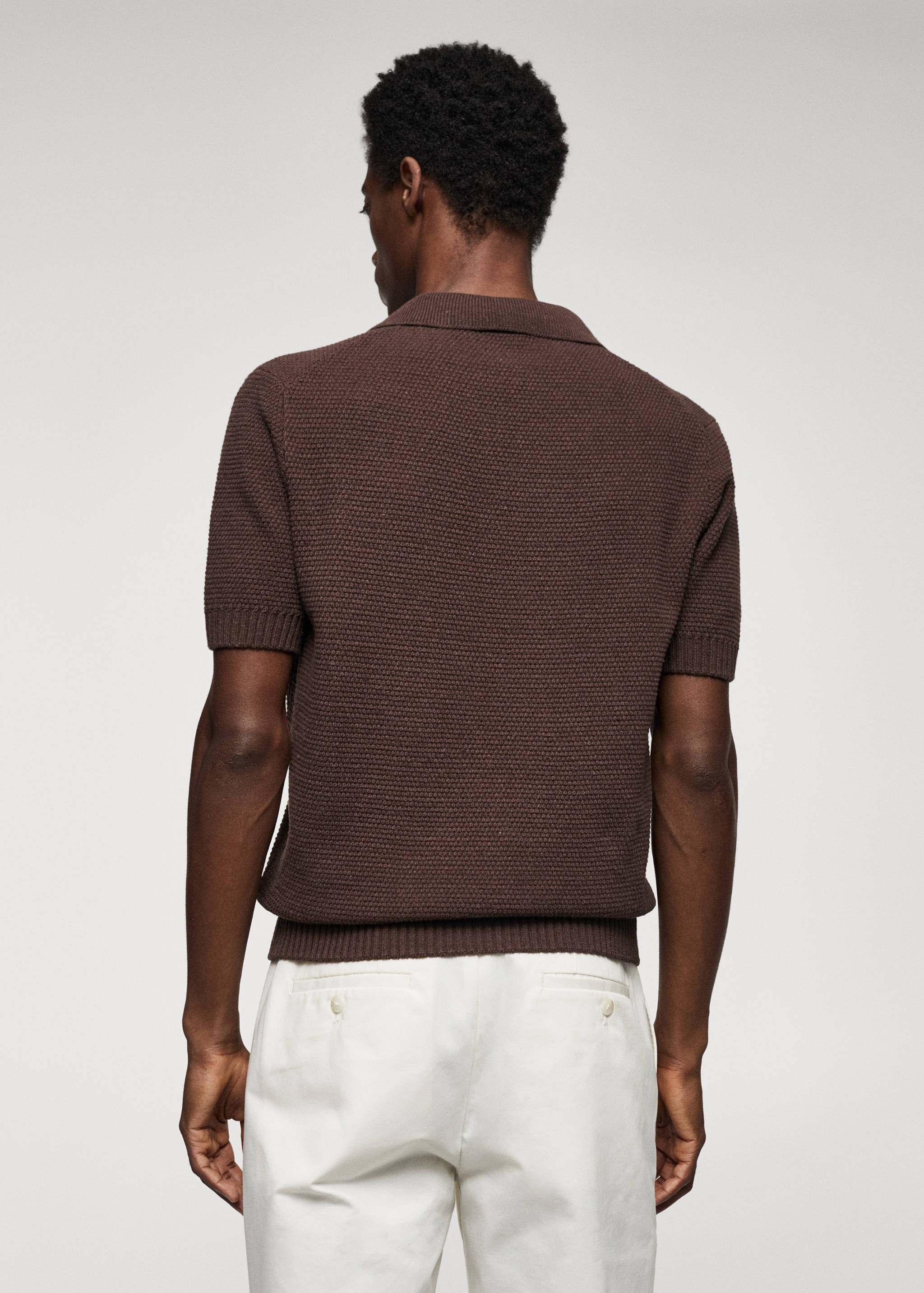 Chunky textured-knit polo shirt - Reverse of the article
