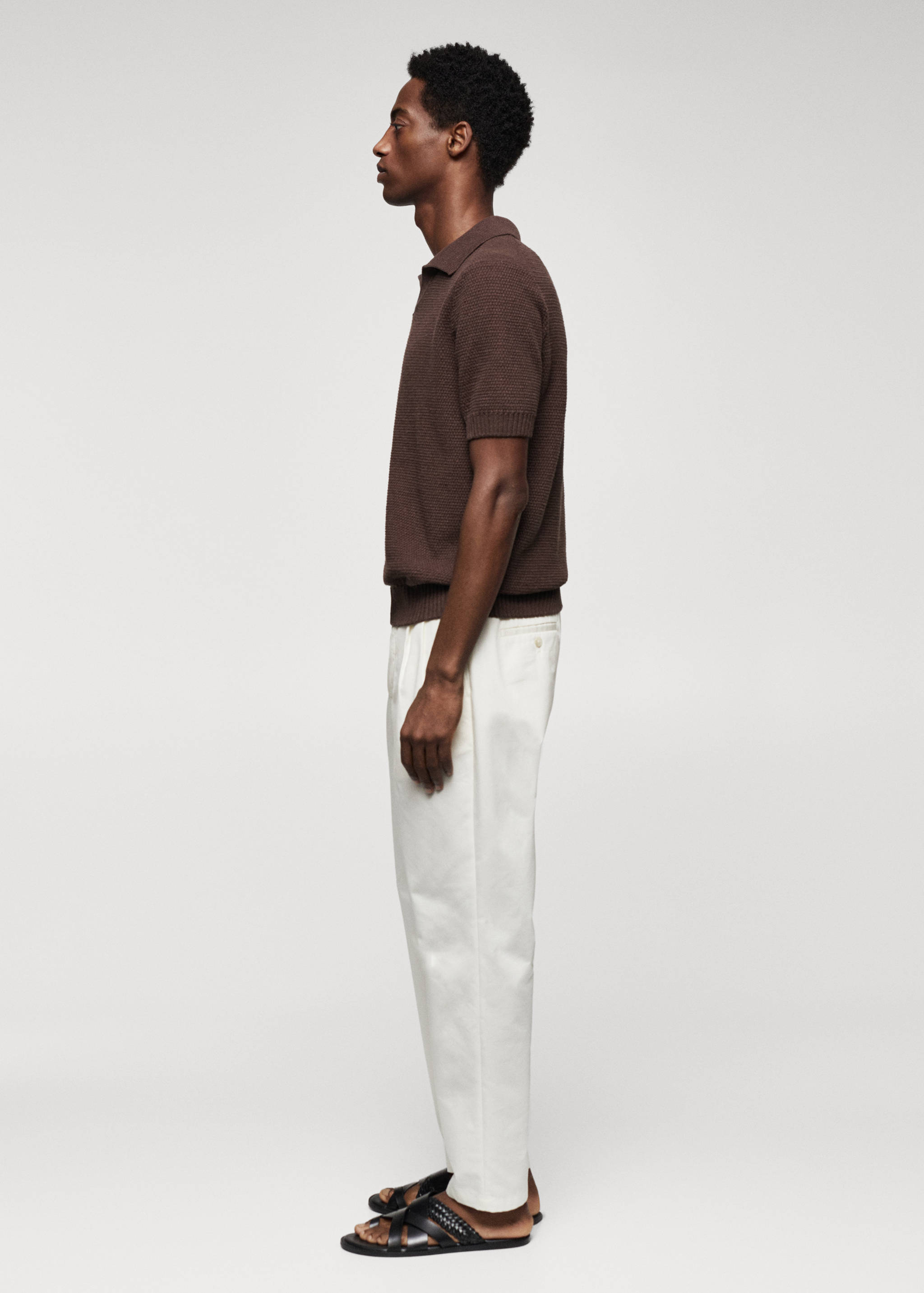 Chunky textured-knit polo shirt - Details of the article 6