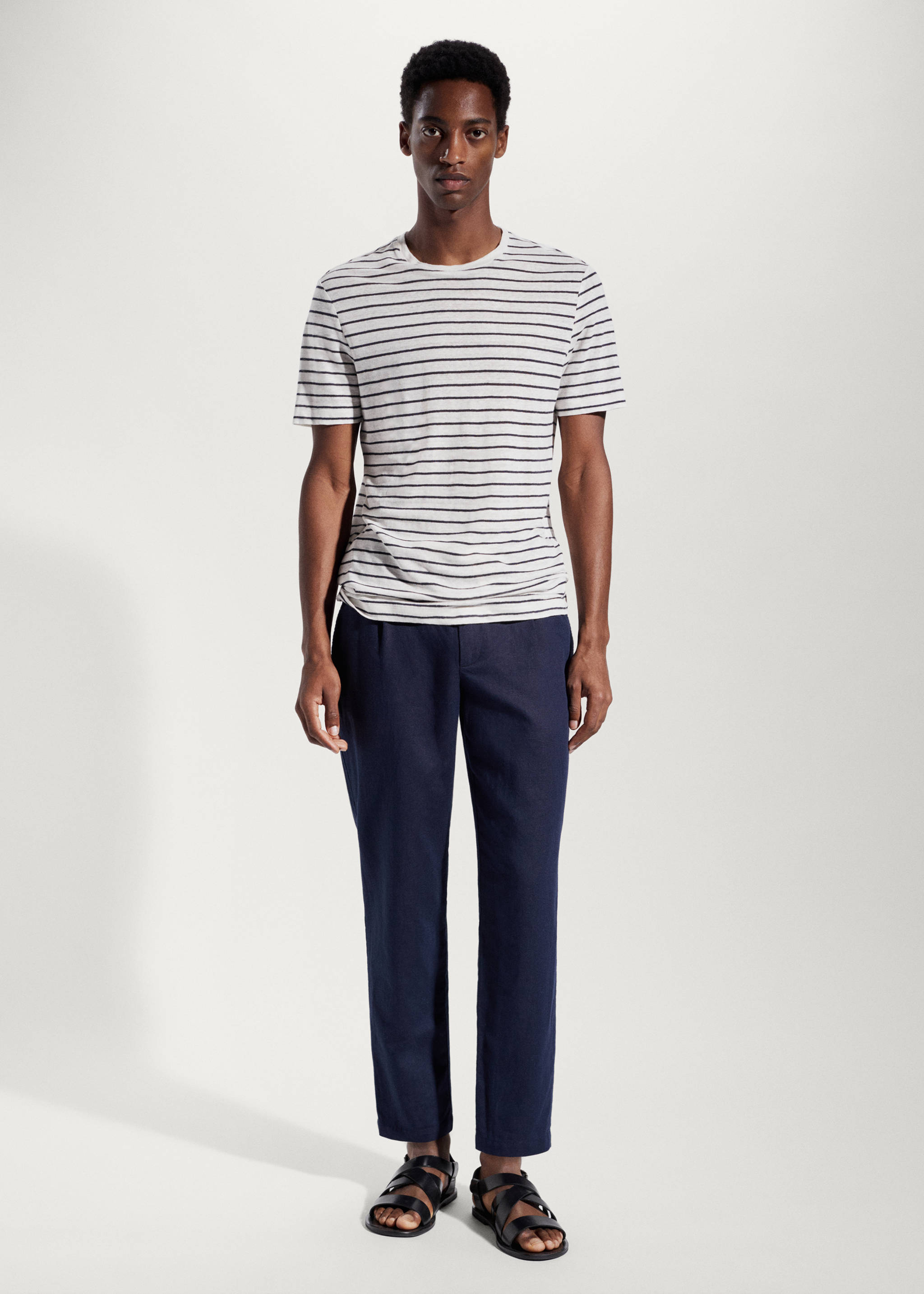 T-shirt 100 % lin rayures - Plan général