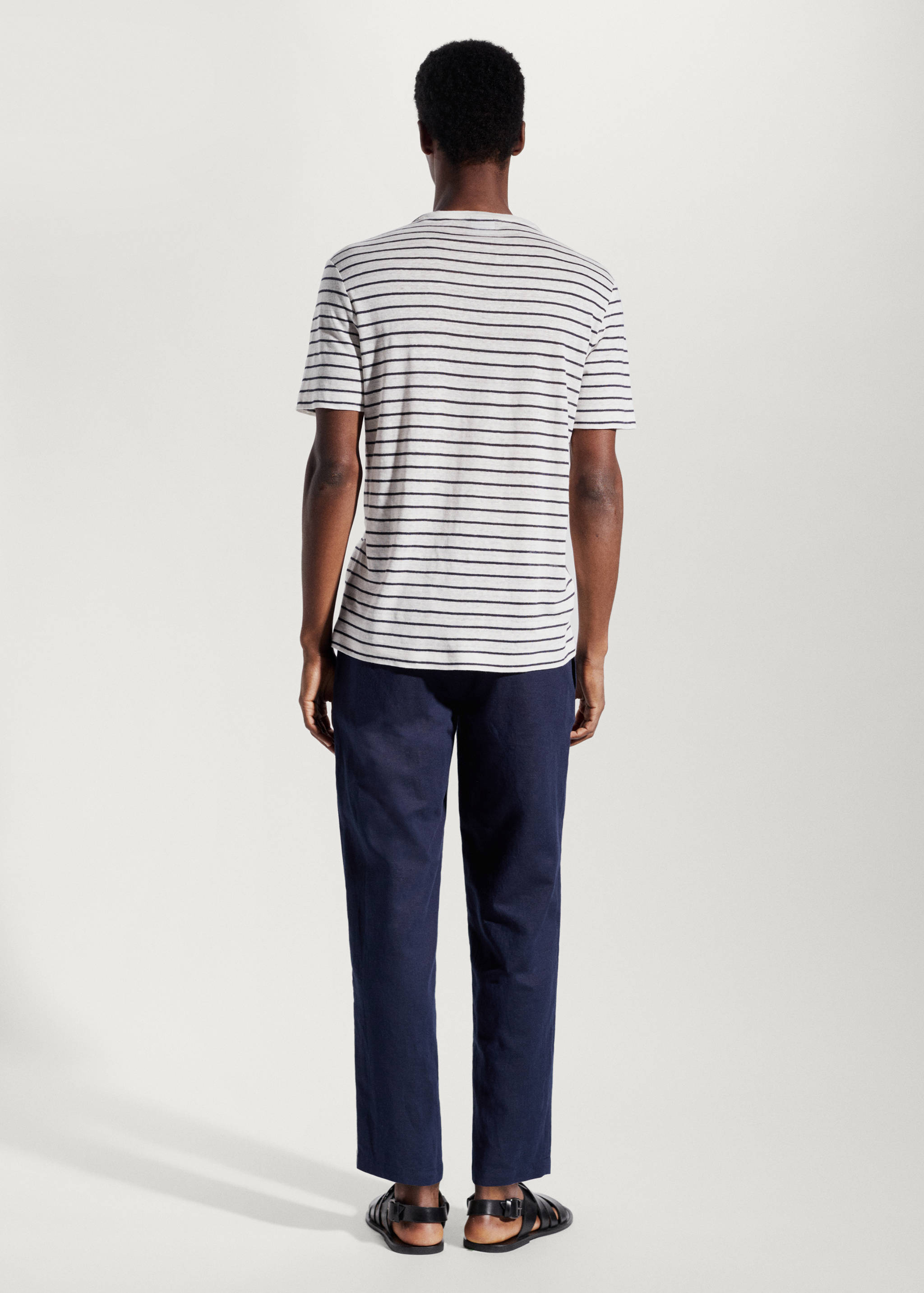 T-shirt 100 % lin rayures - Verso de l’article