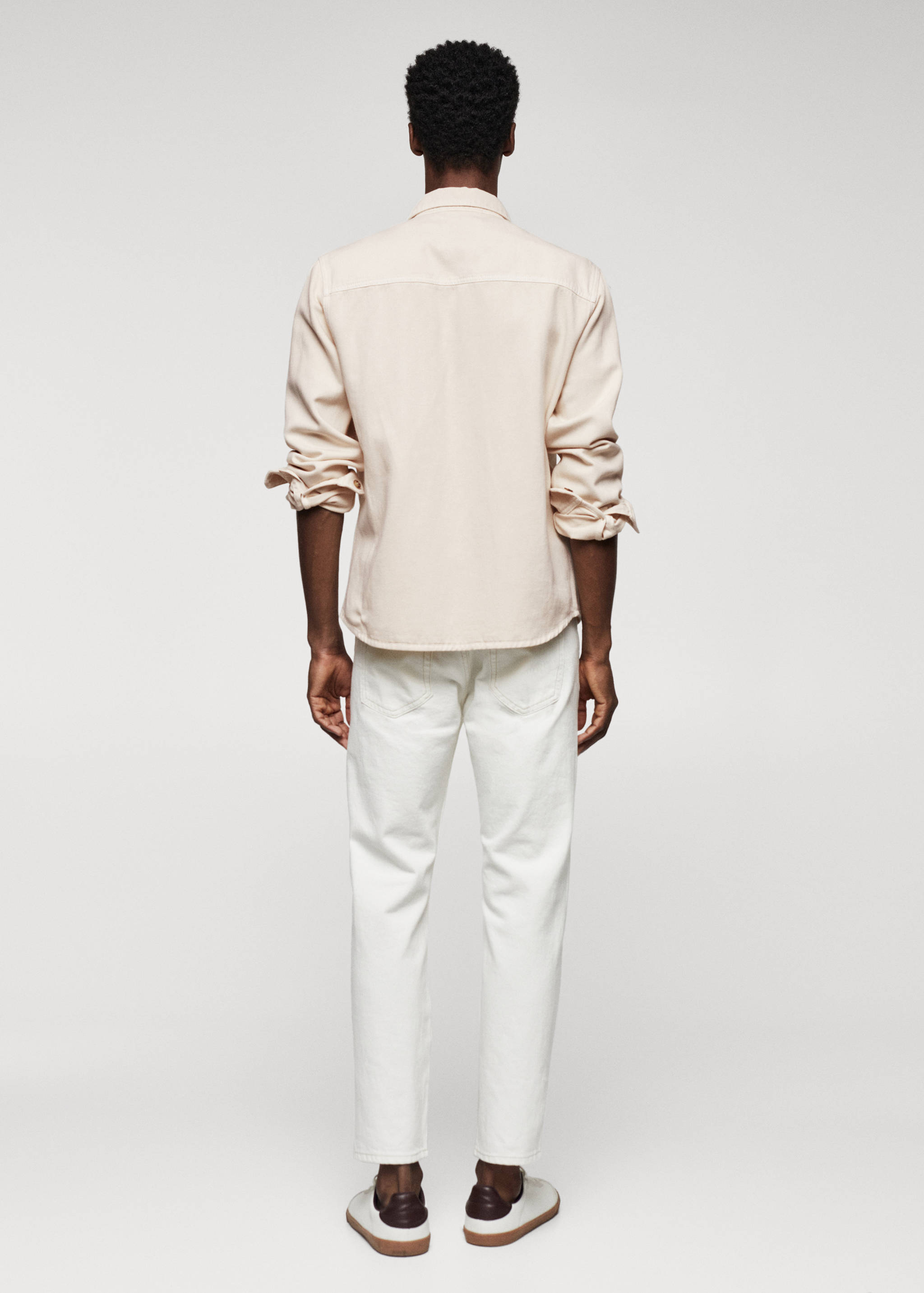 Верхняя рубашка лен и хлопок - Обратная сторона изделия