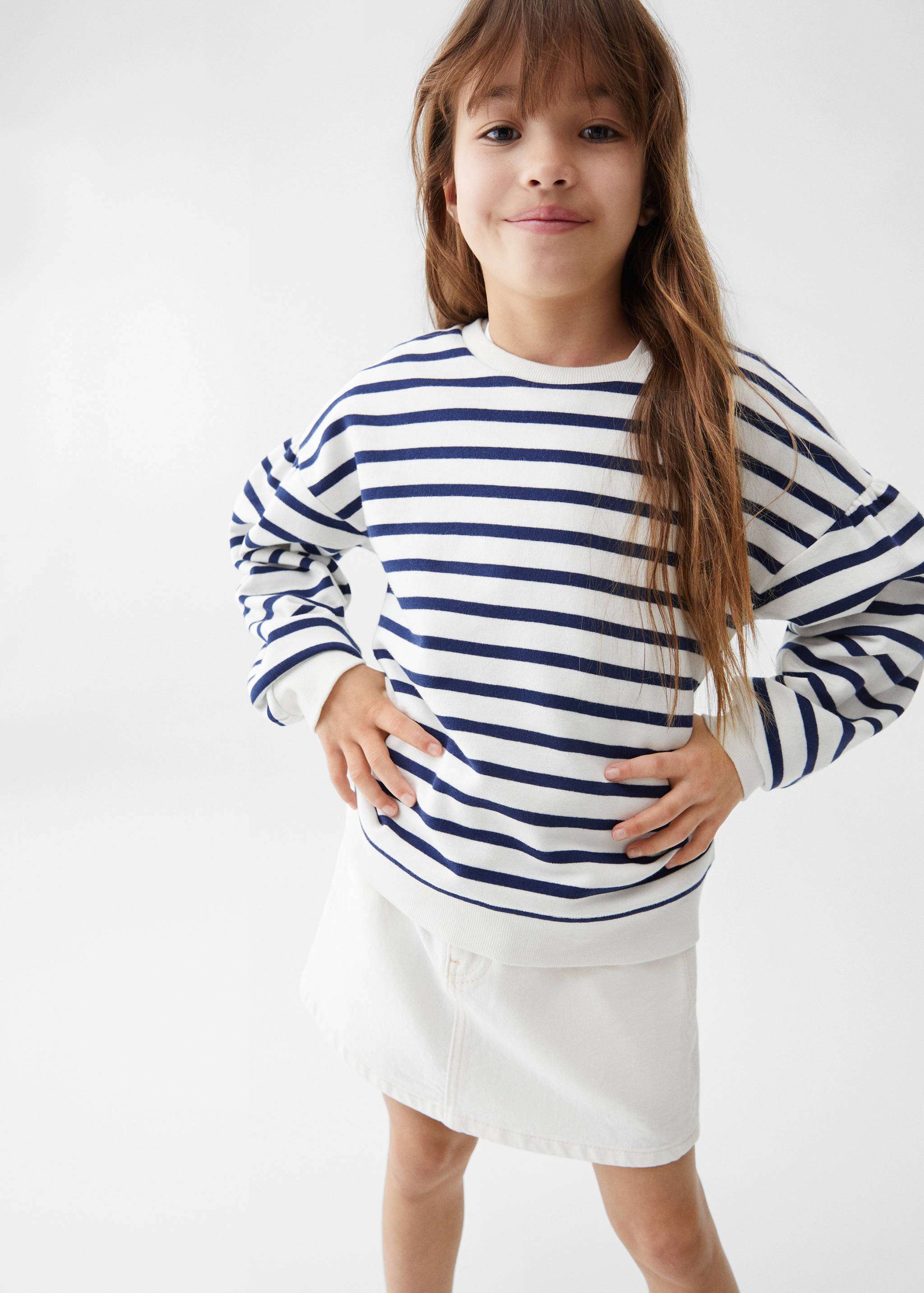 Striped cotton-blend sweatshirt - Medium plane