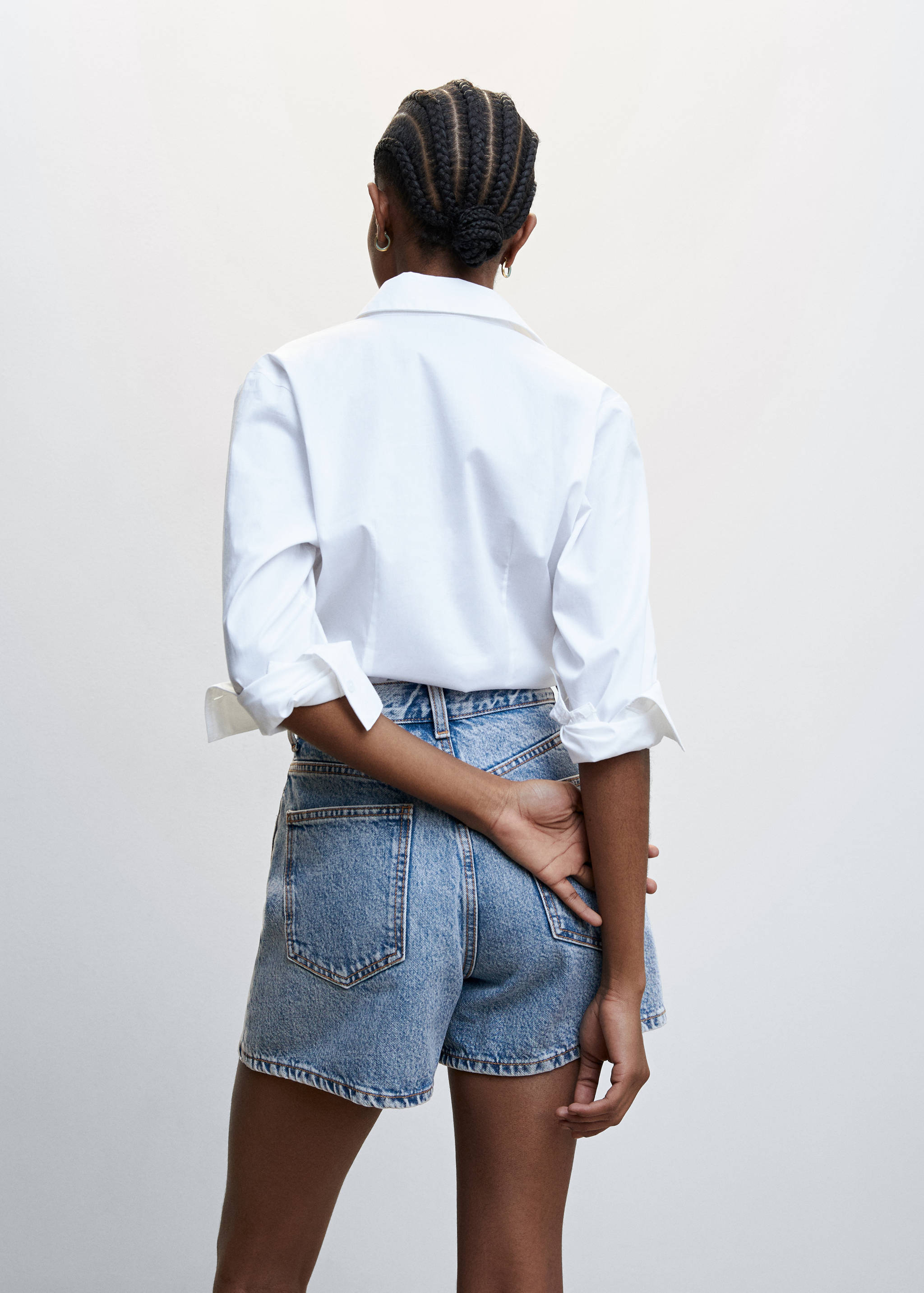Shorts vaqueros tiro alto - Reverso del artículo