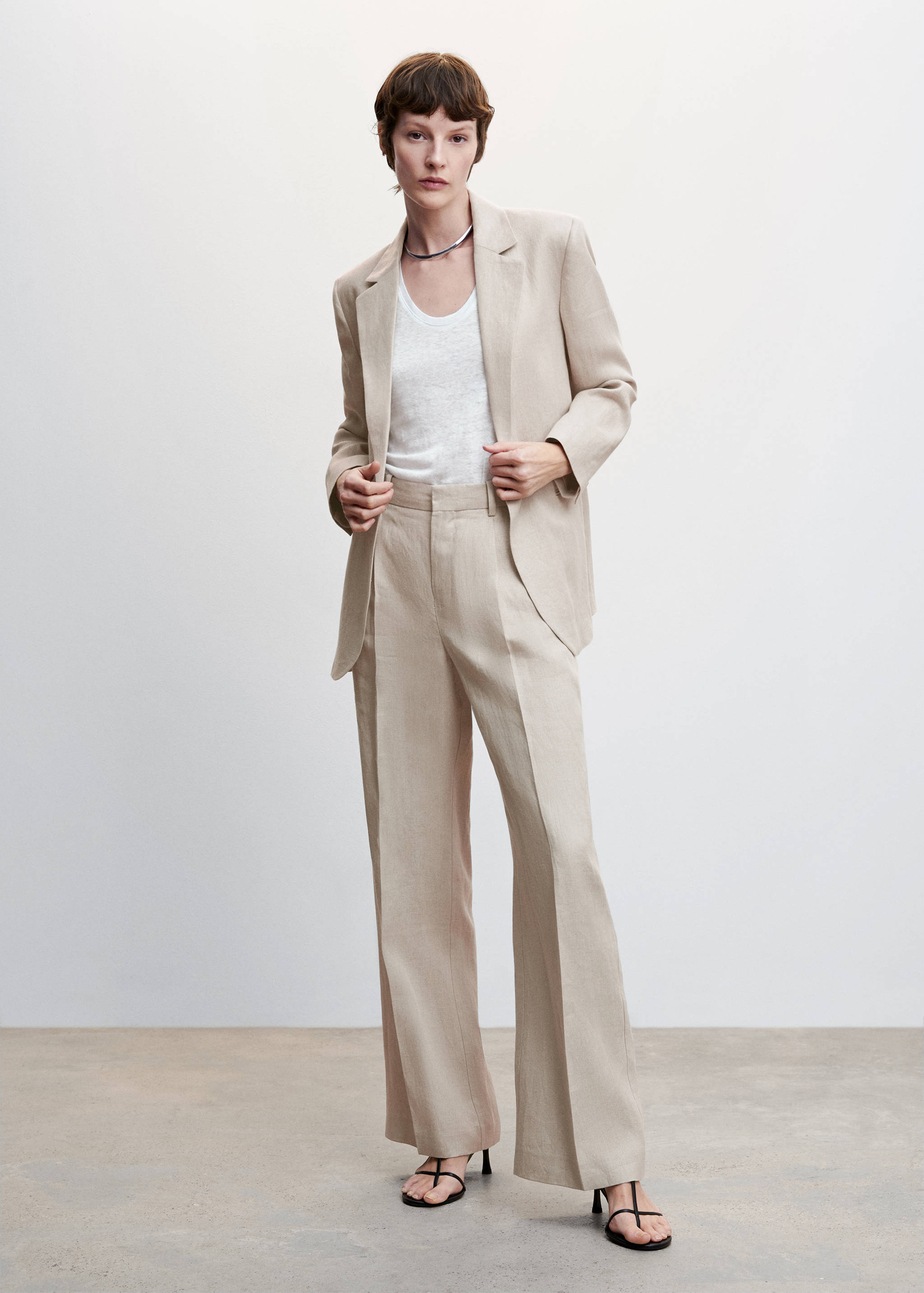 Linen blazer suit - General plane