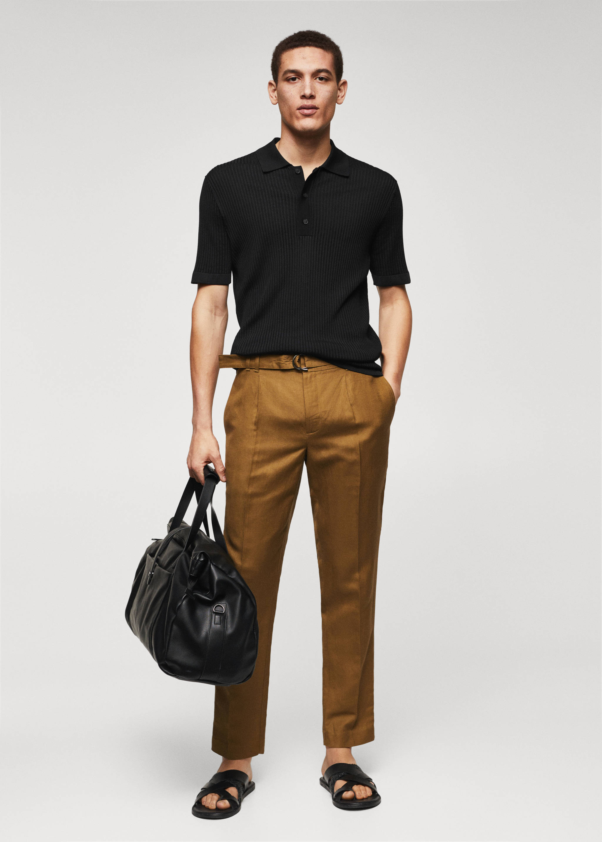 Polo maille côtelée - Plan général