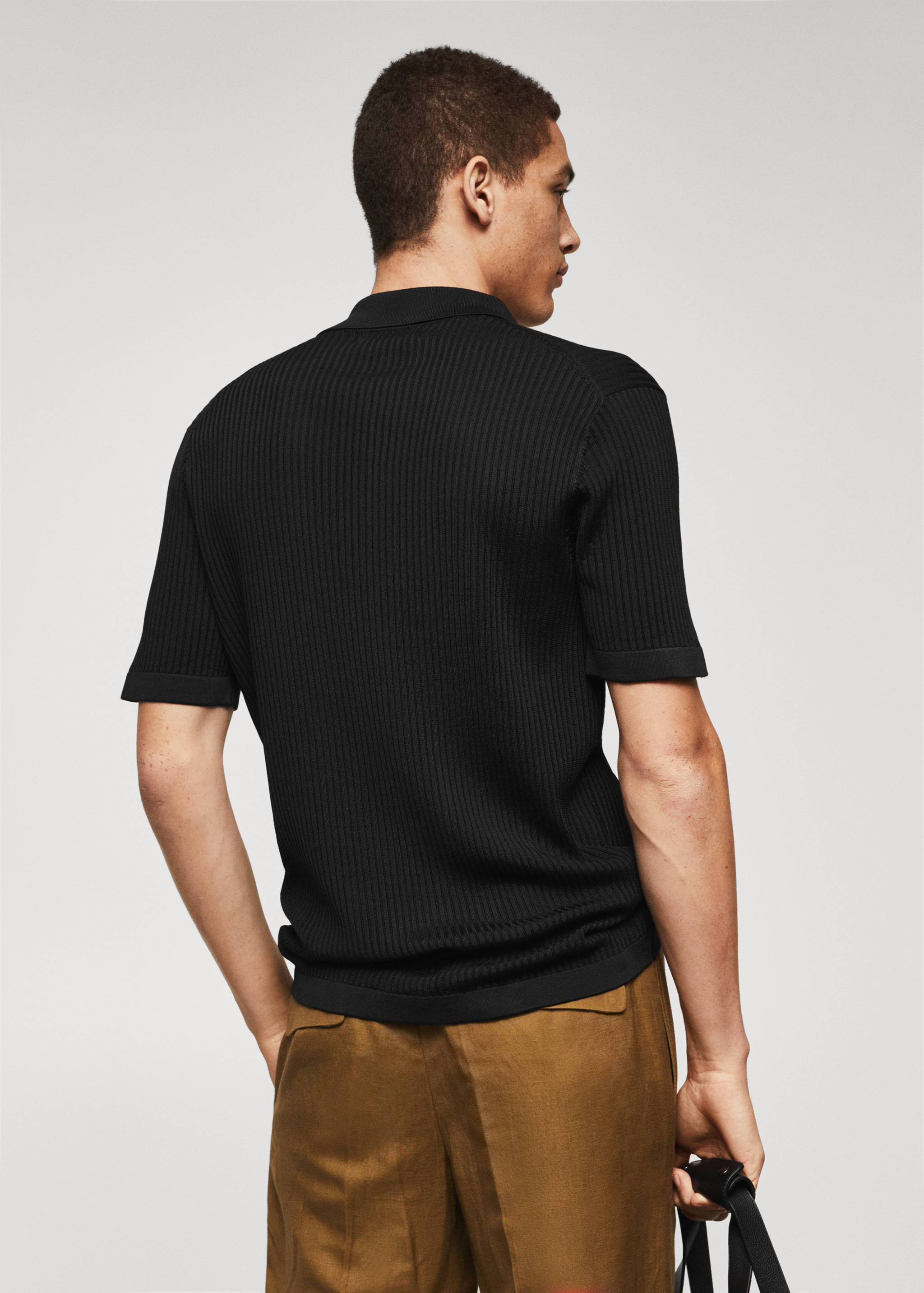 Polo maille côtelée - Verso de l’article