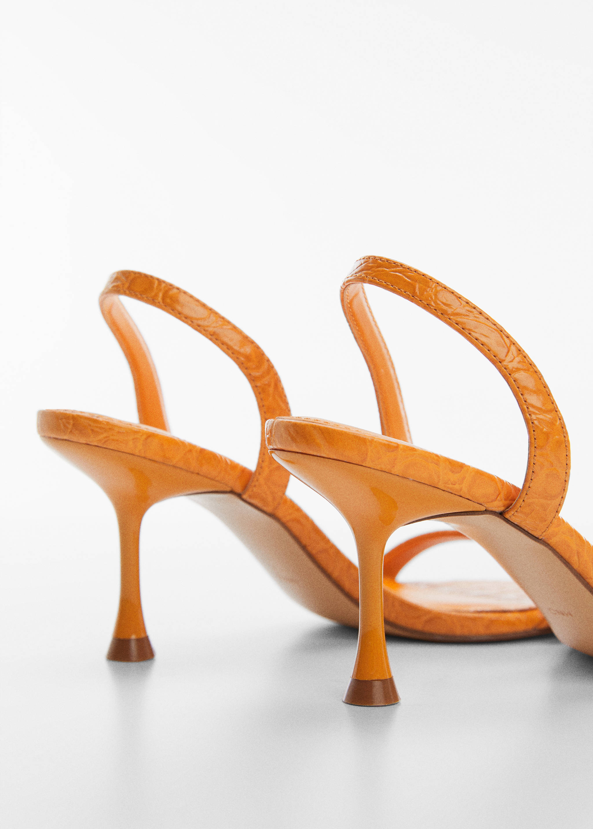 Heel croc-effect sandals - Details of the article 1