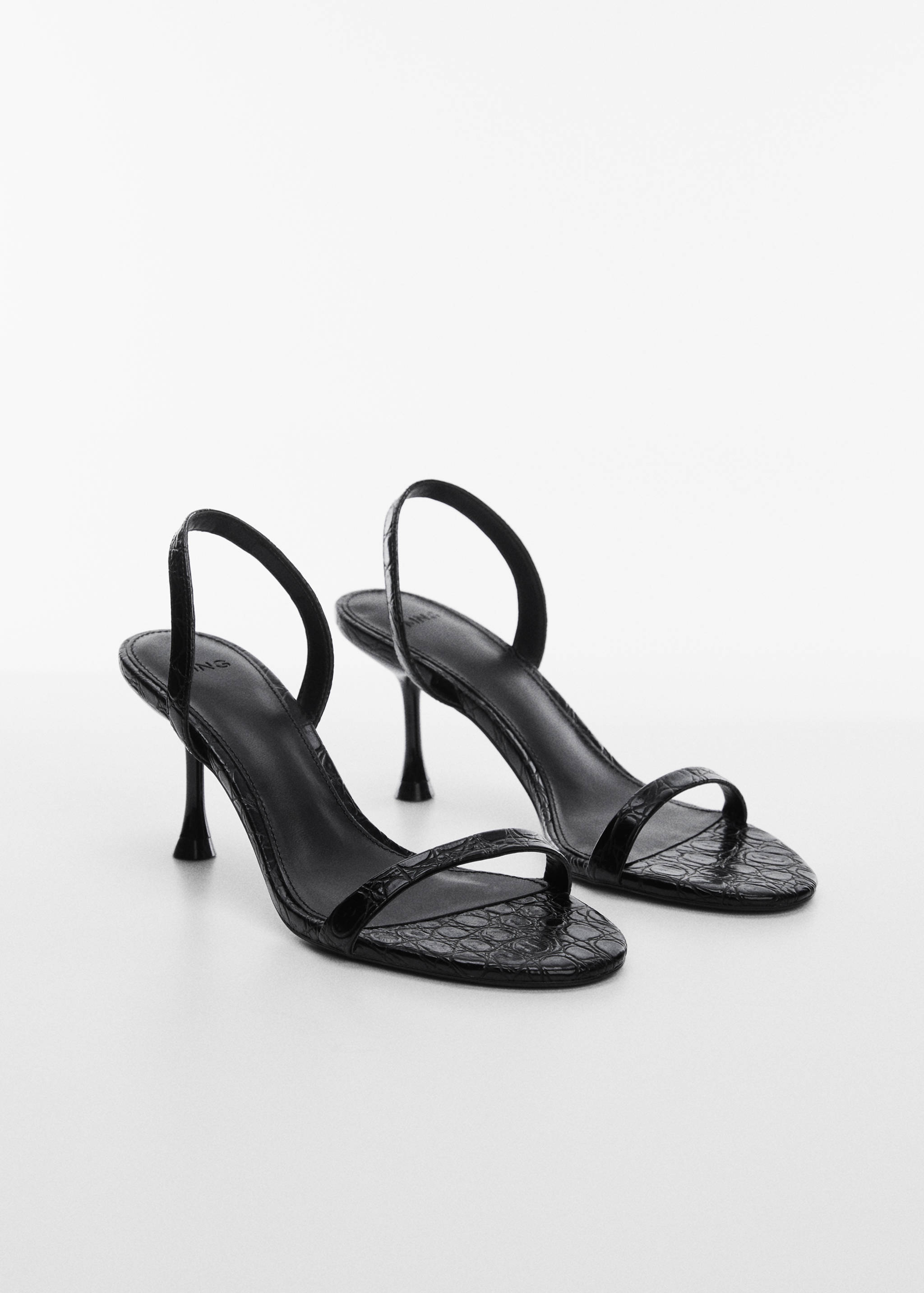 Heel croc-effect sandals - Medium plane