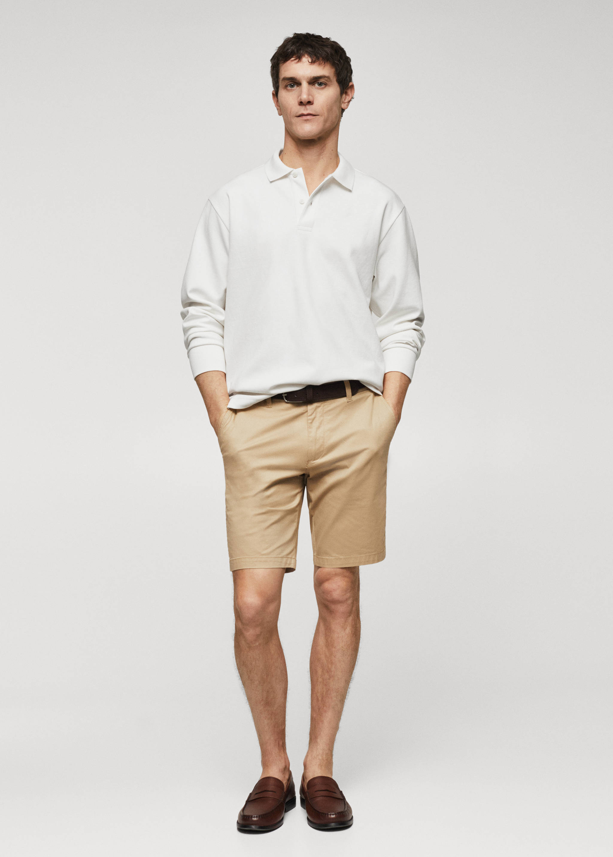 Polo coton à manches longues - Plan général