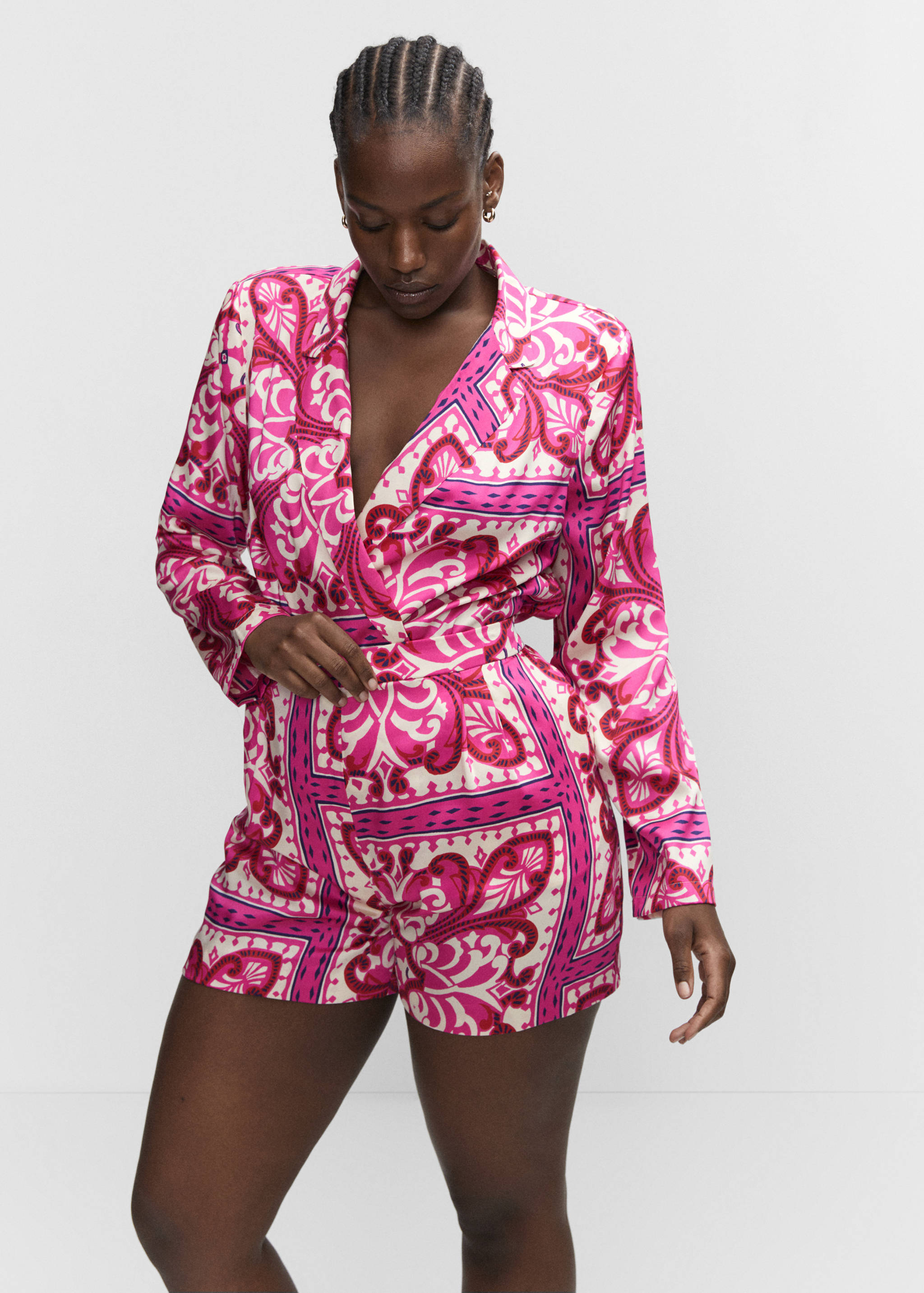 Printed satin shorts - Details of the article 5