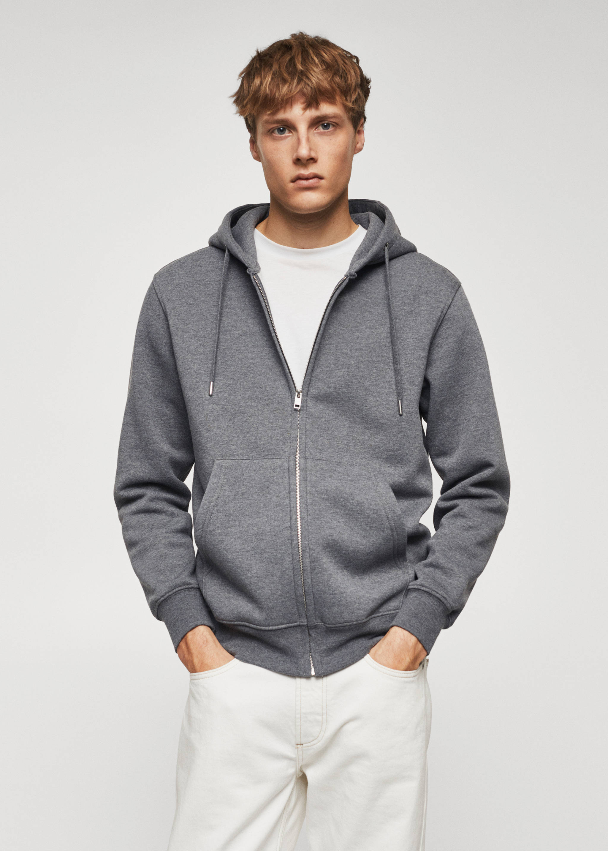 Sweat-shirt coton zip - Plan moyen