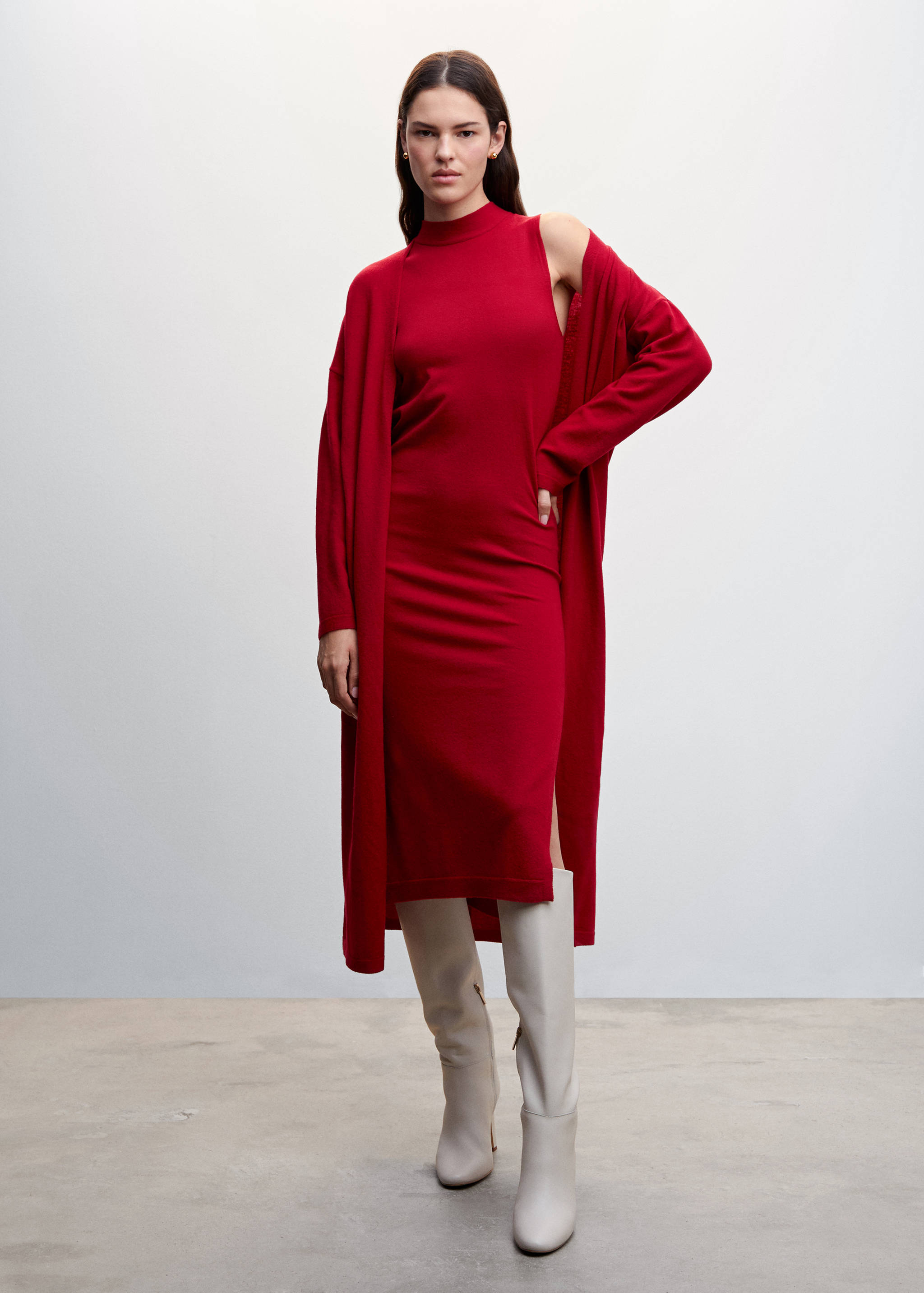 Side slit knit dress - General plane