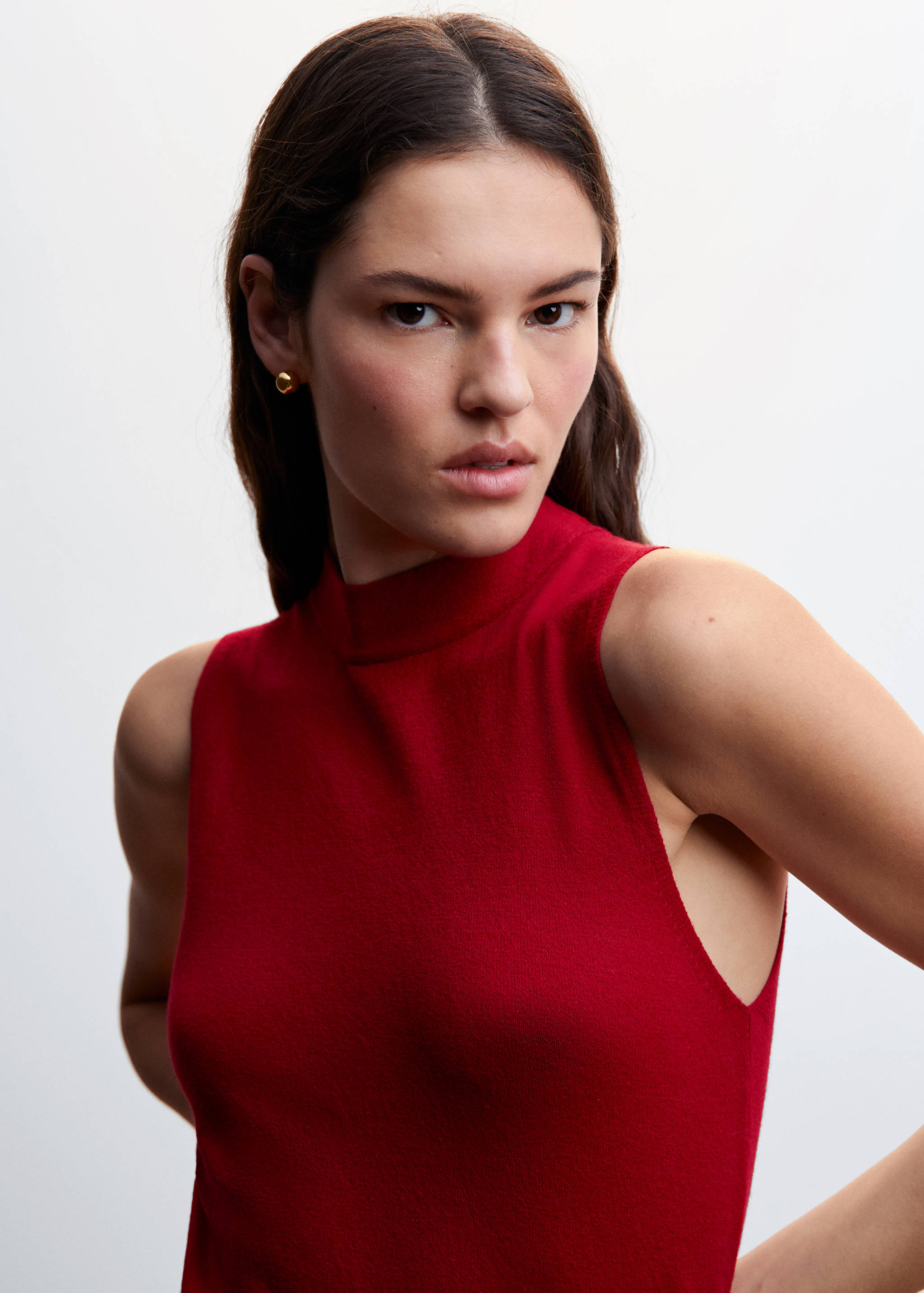 Side slit knit dress - Details of the article 1