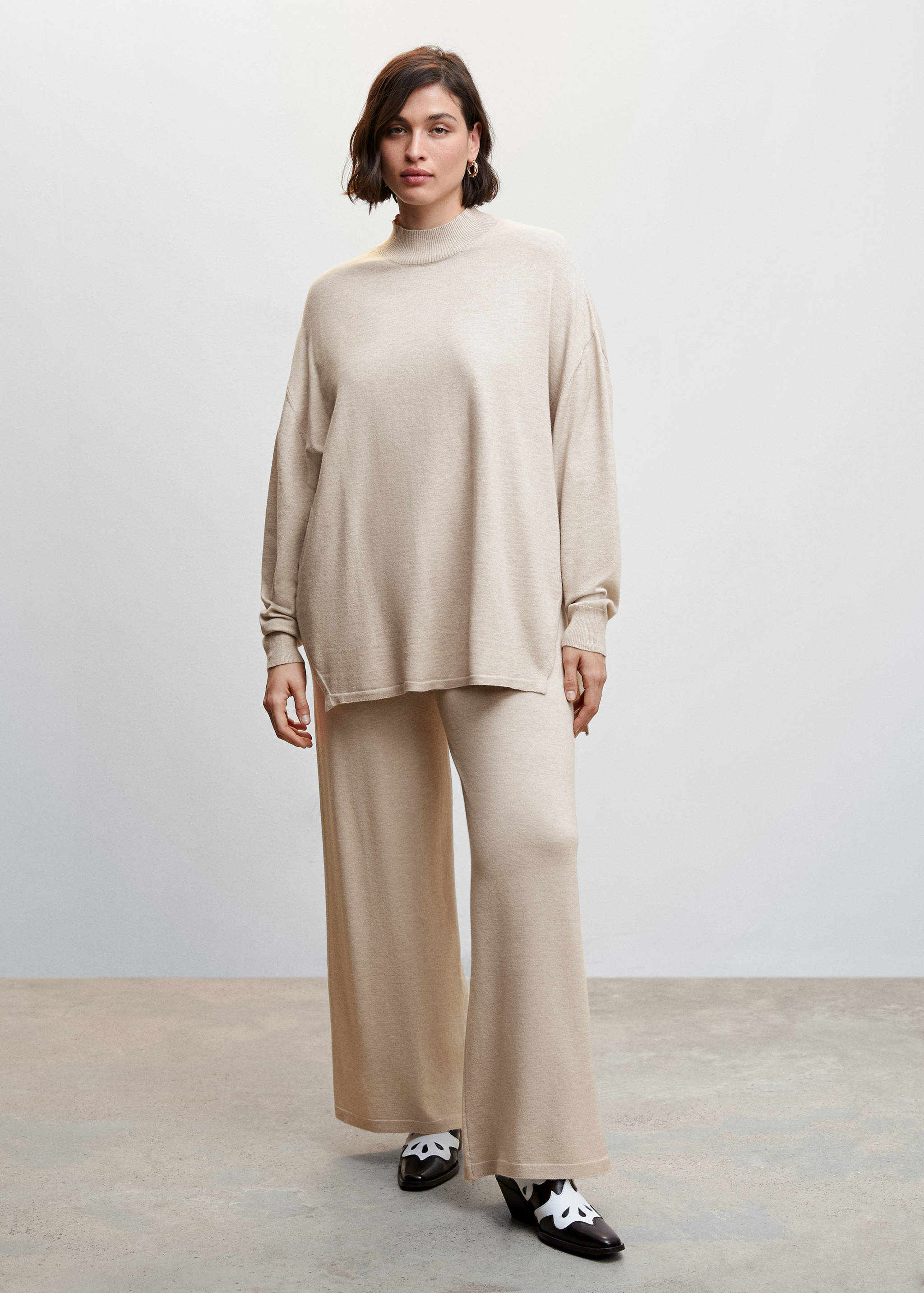 侧面开叉毛衣 - null