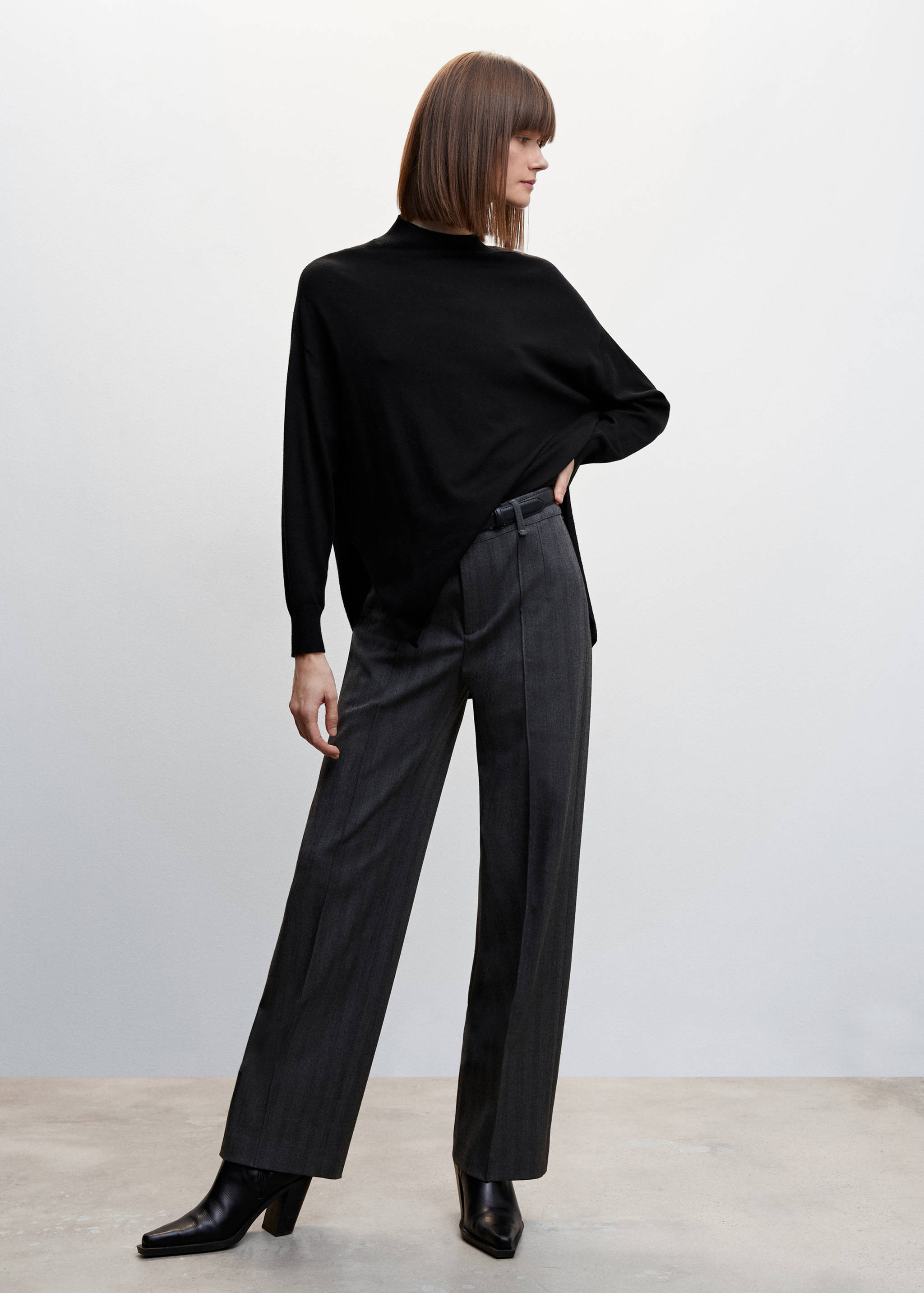 侧面开叉毛衣 - null