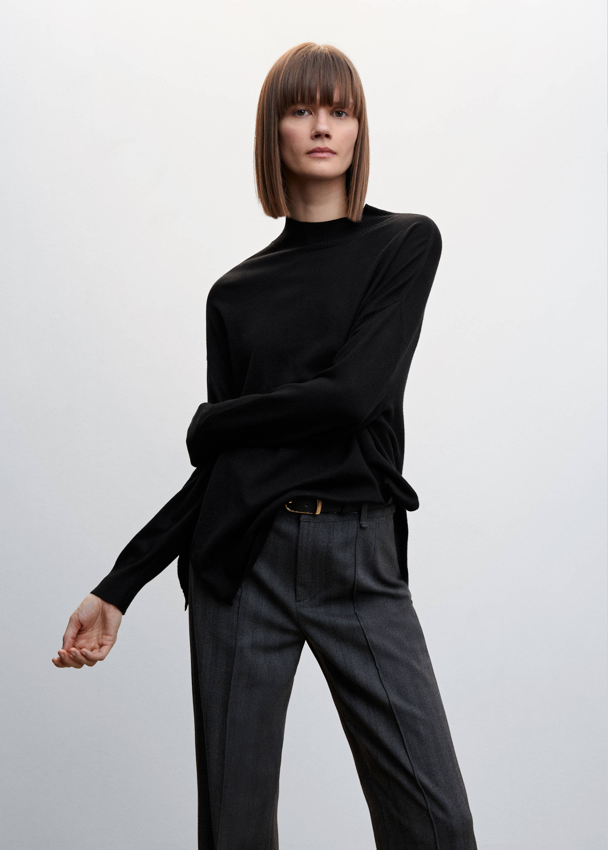 侧面开叉毛衣 - null