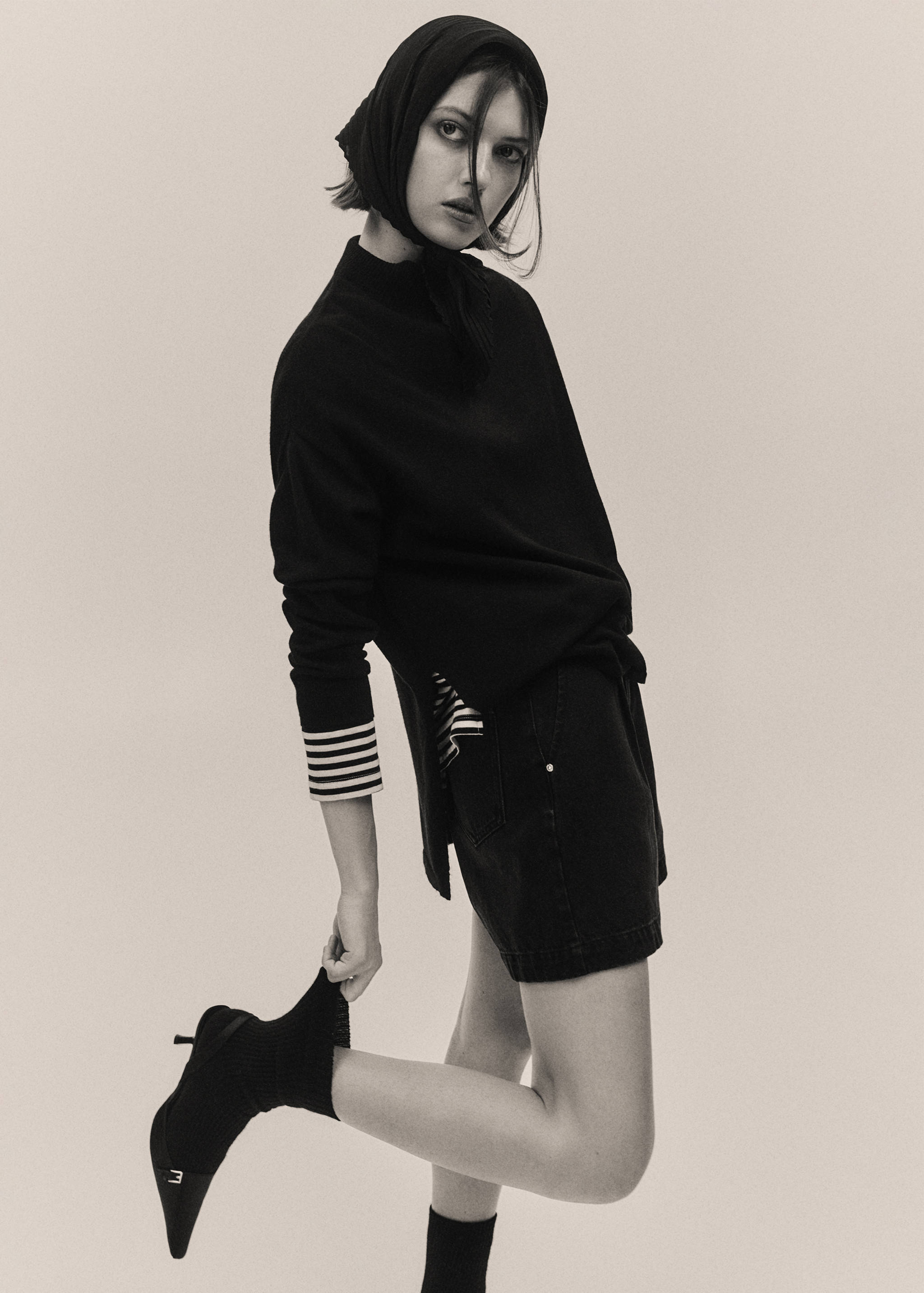 侧面开叉毛衣 - null