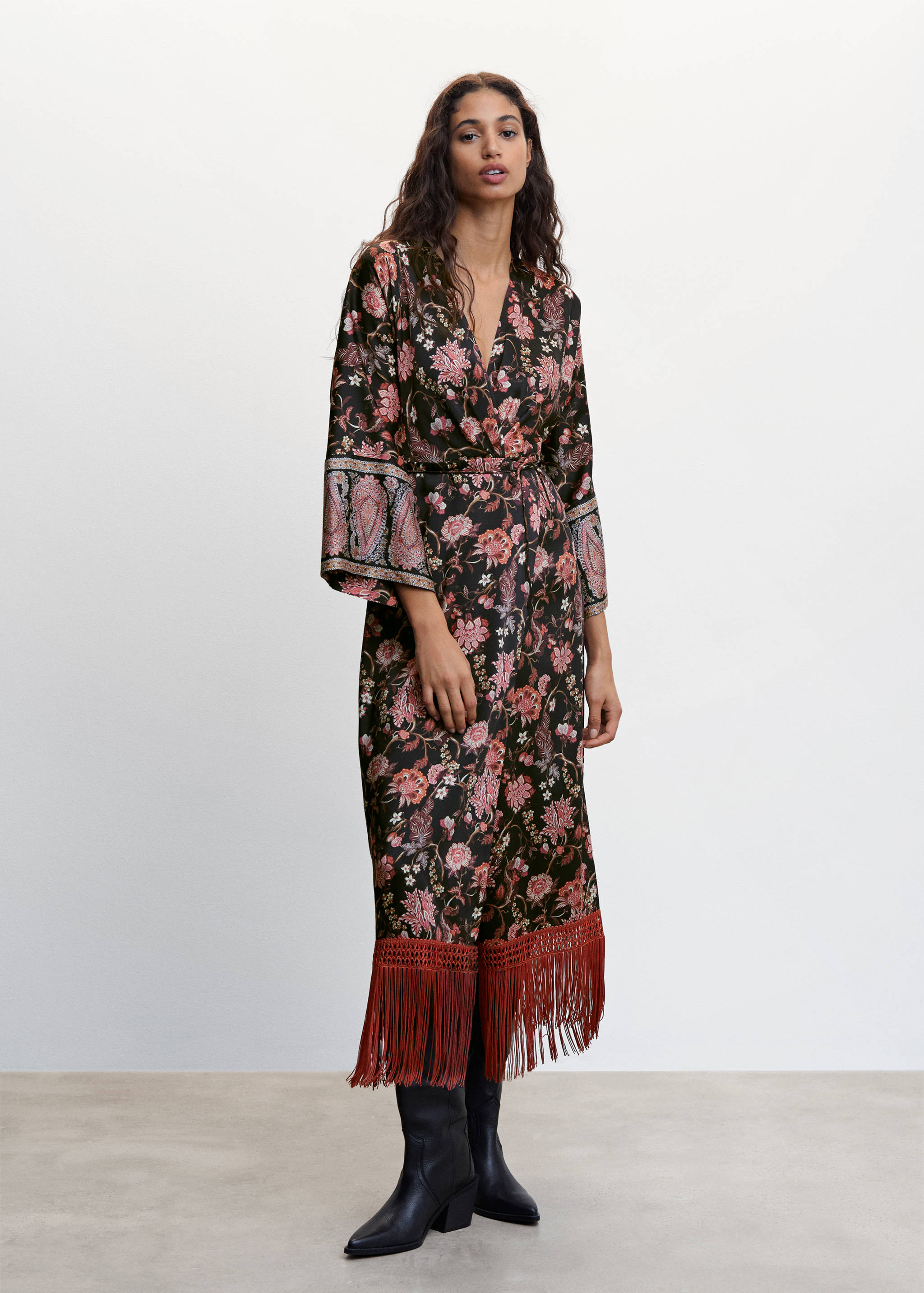 流苏裙摆连身裙 - null