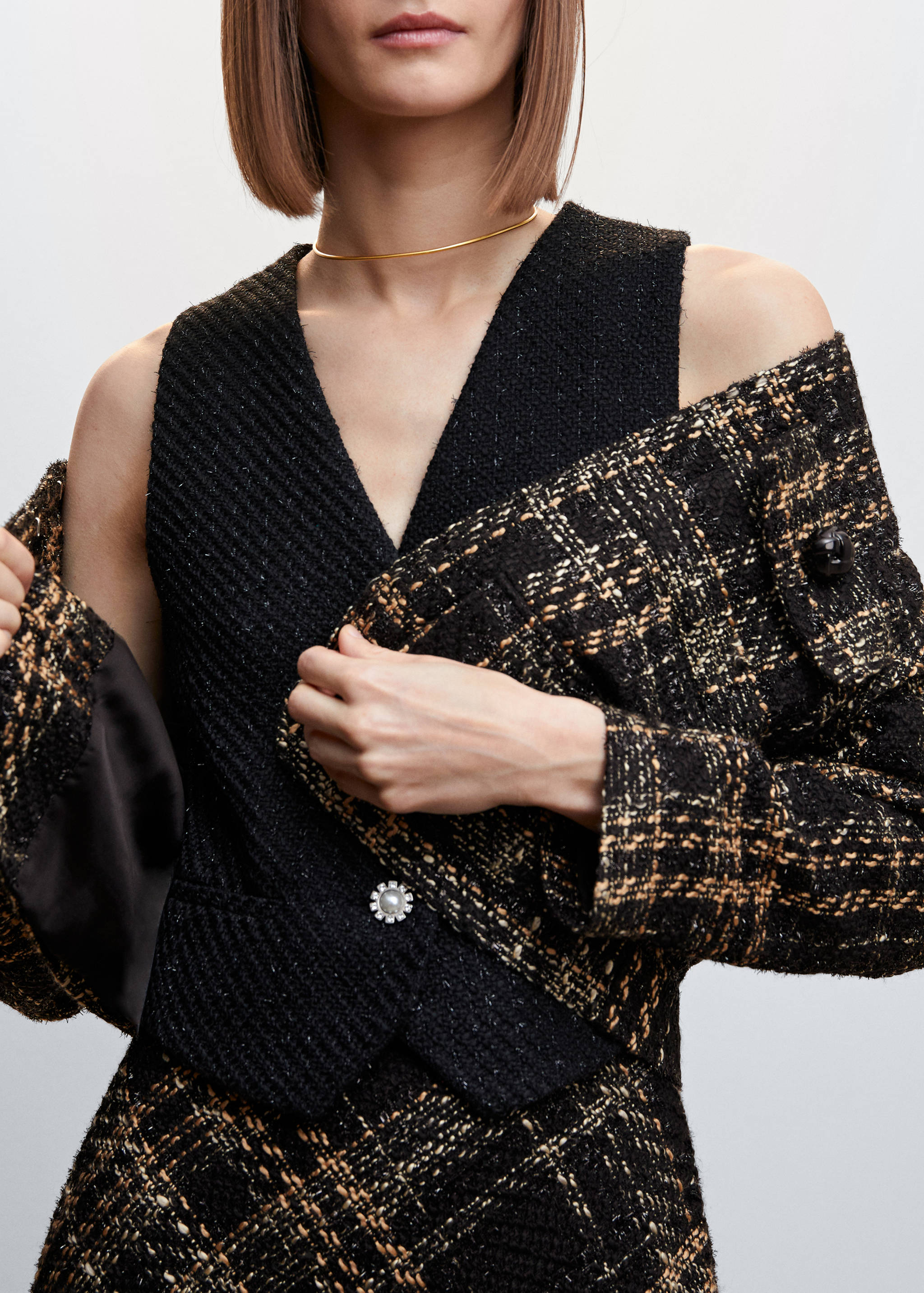 Tweed jacket with pockets - Details of the article 1