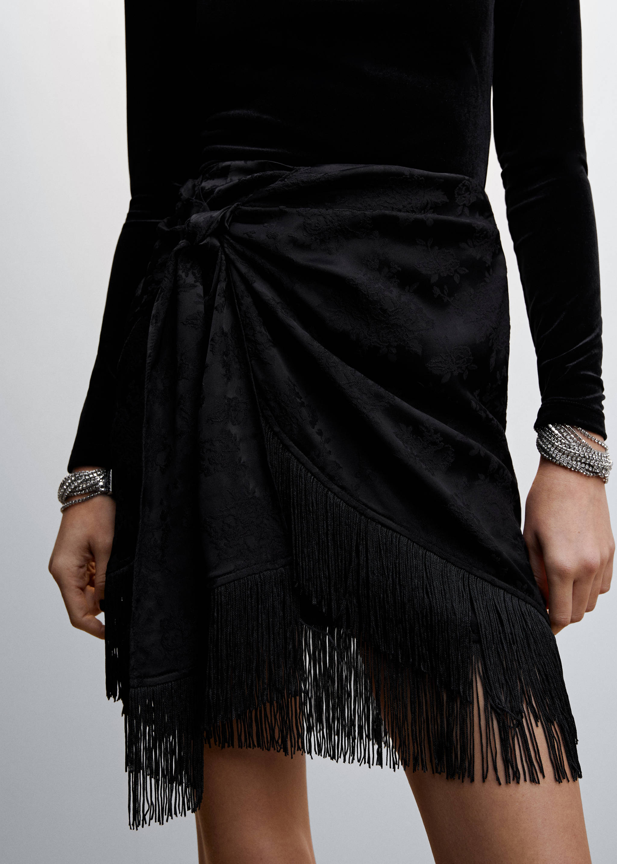 Fringed jacquard skirt - Details of the article 6
