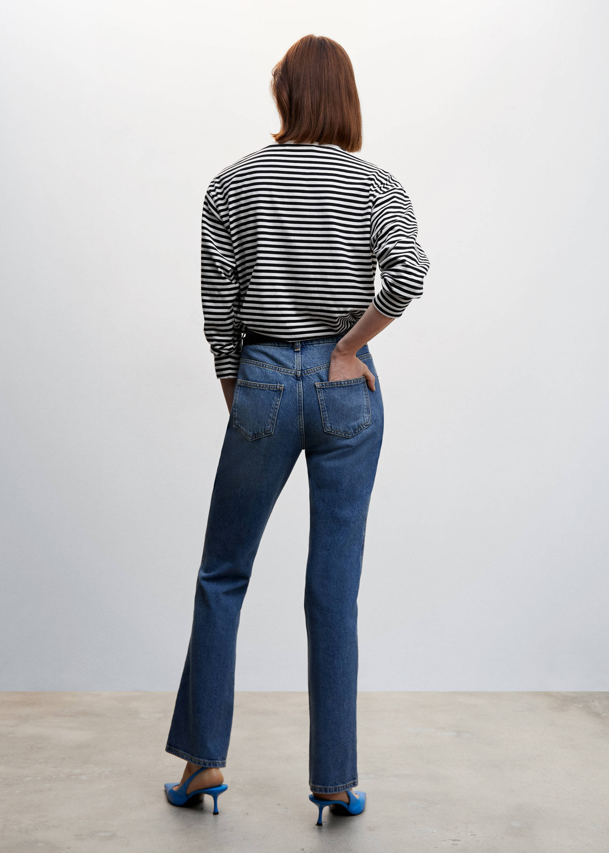 Striped cotton T-shirt - Reverse of the article