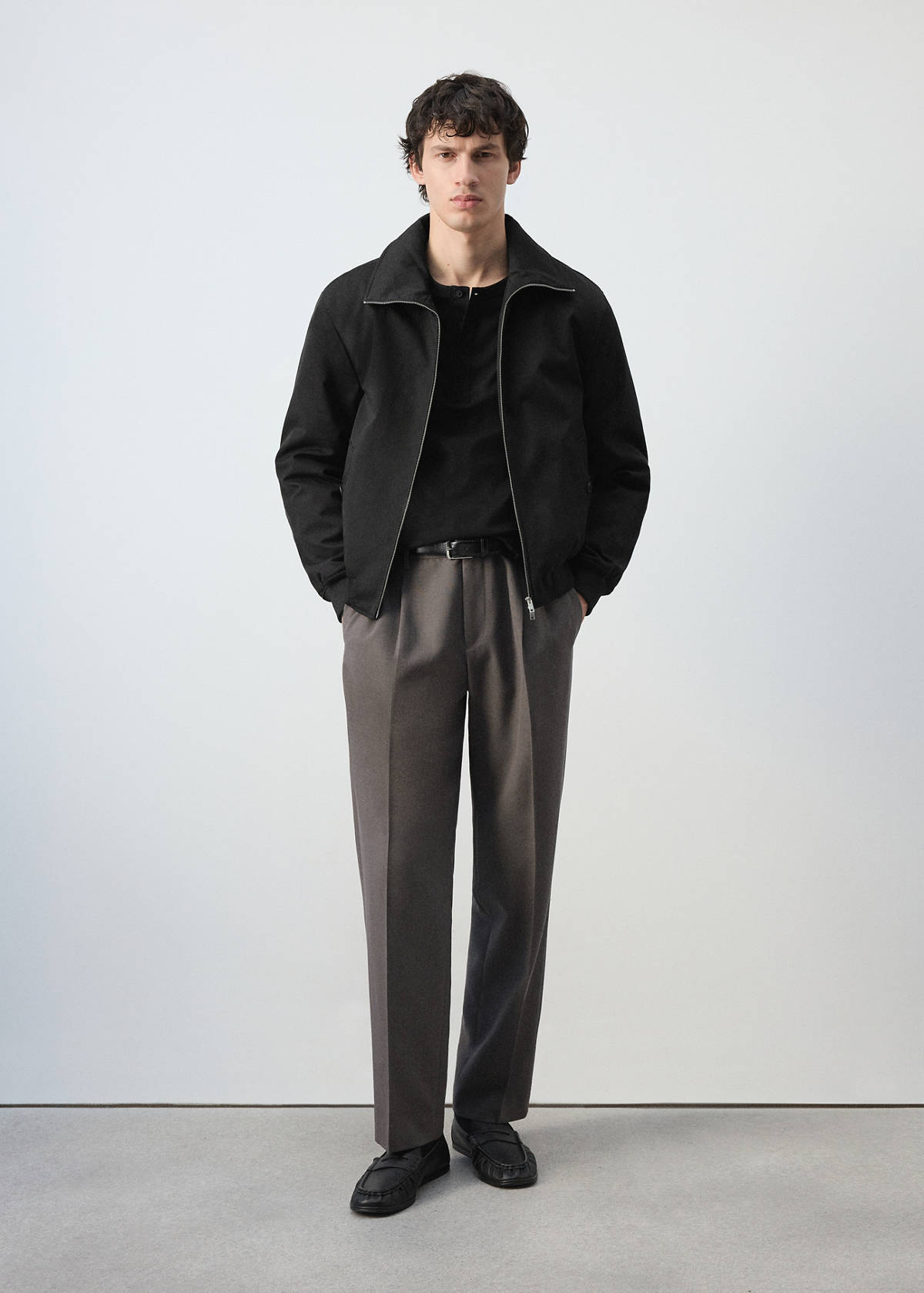 Padded jacket with funnel neck