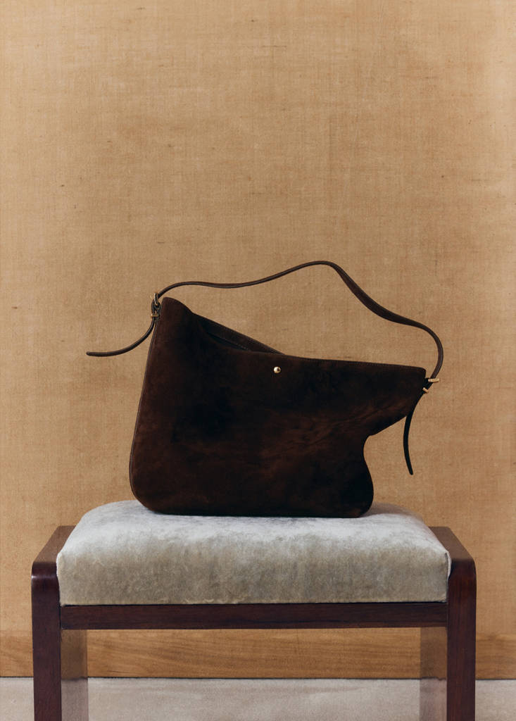 Suede bucket bag by Mango