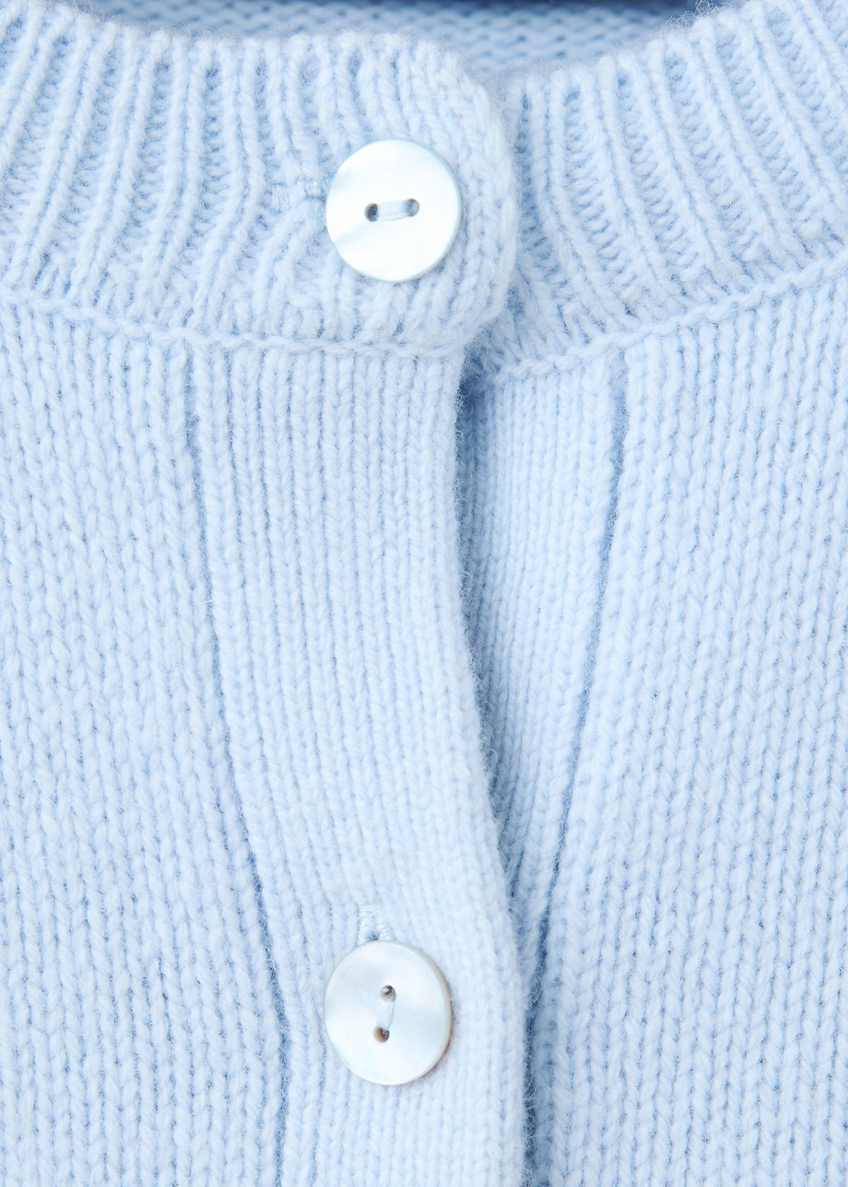 Round-neck wool cardigan — Sky Blue