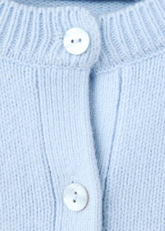Round-neck wool cardigan — Sky Blue 7