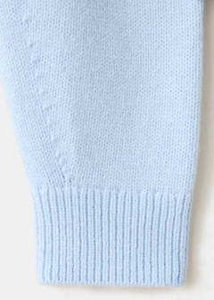 Round-neck wool cardigan — Sky Blue 8