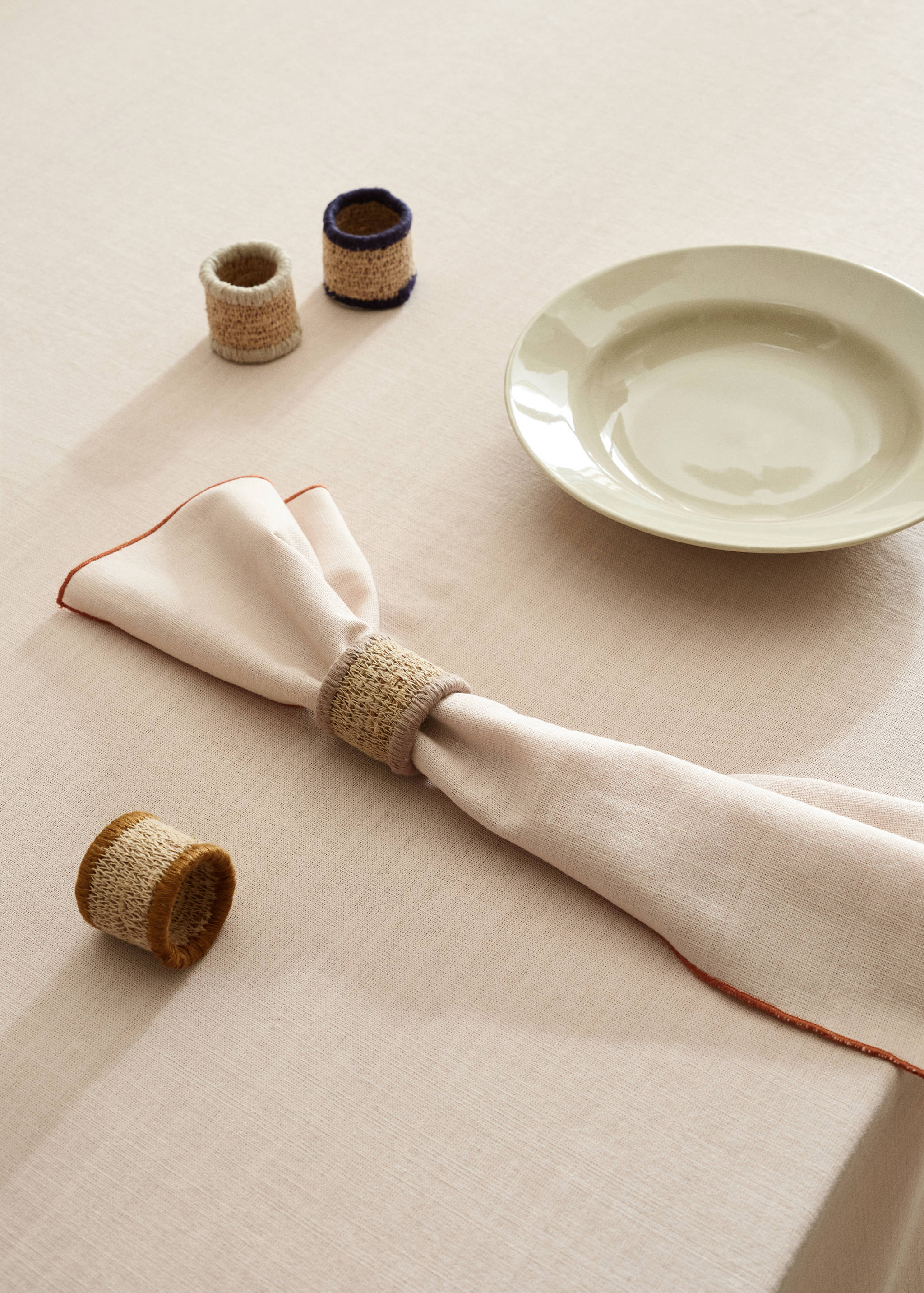 Servilleteros fibras naturales (Pack de 4) - Plano general