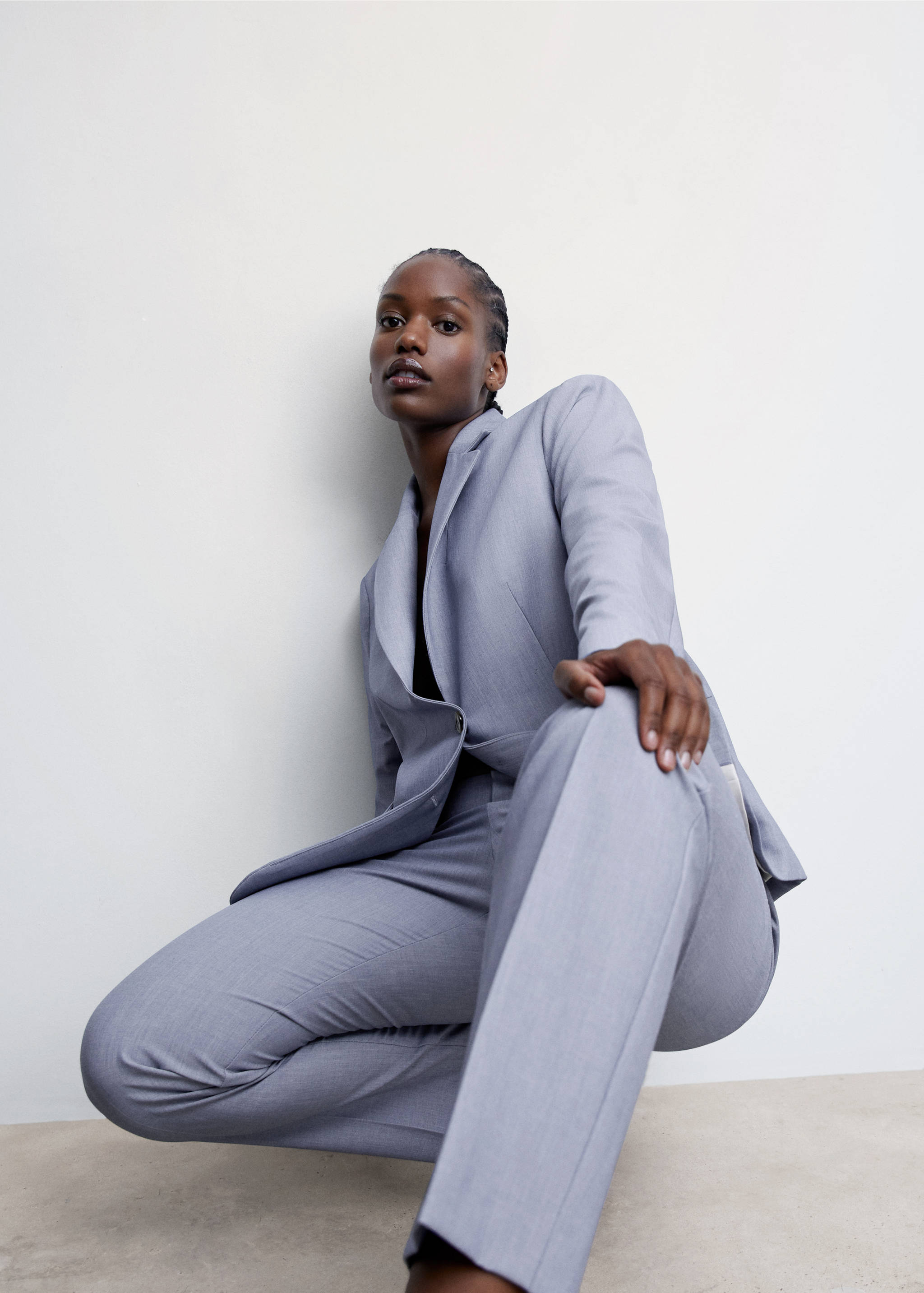 尖翻领西装外套 - null